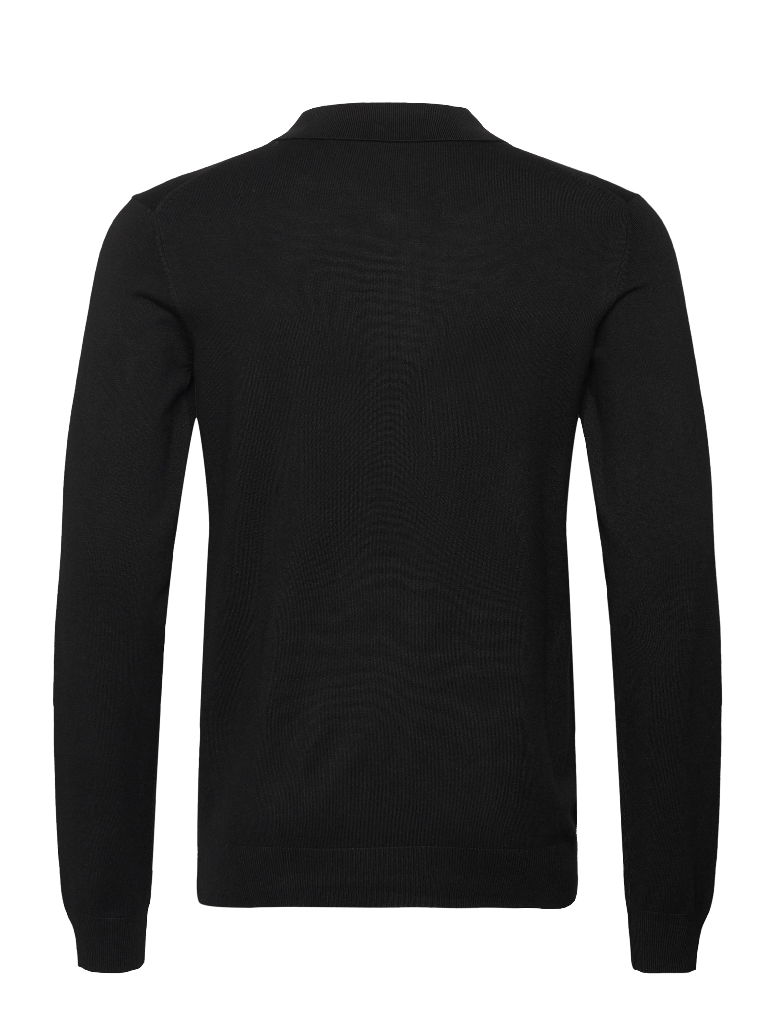 Lindbergh - Ecovero L/S zip polo - pikkade varrukatega kootud polosärgid - black - 2