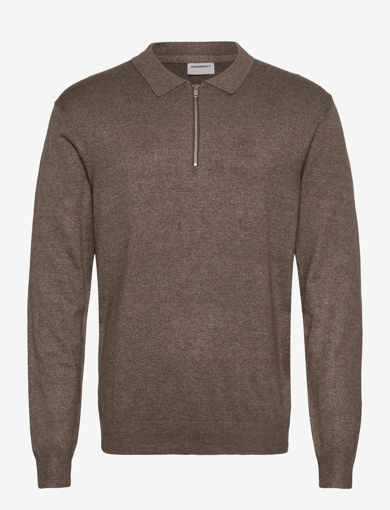 Lindbergh - Ecovero L/S zip polo - polostrik - brown blend - 0