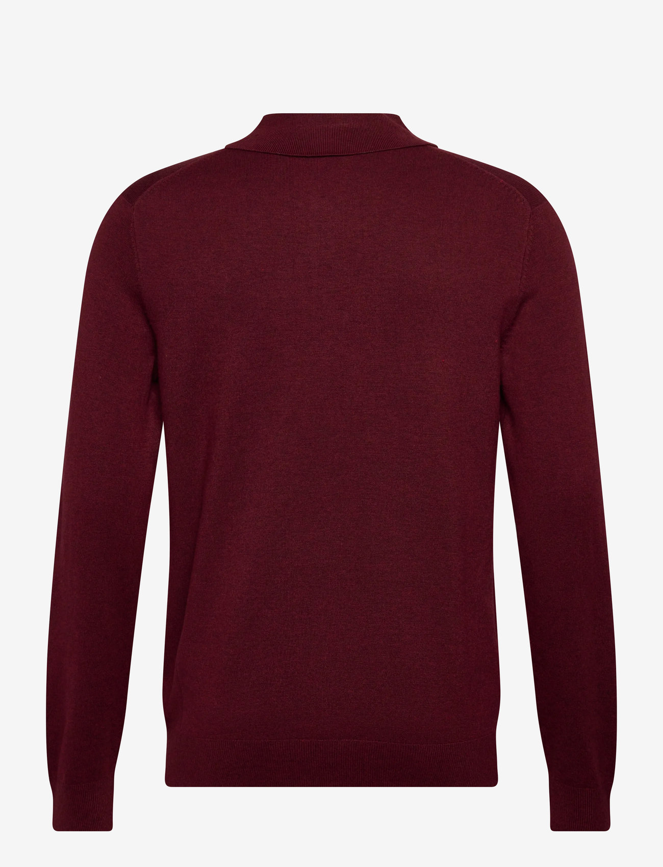 Lindbergh - Ecovero L/S zip polo - pikkade varrukatega kootud polosärgid - cherry mel - 1