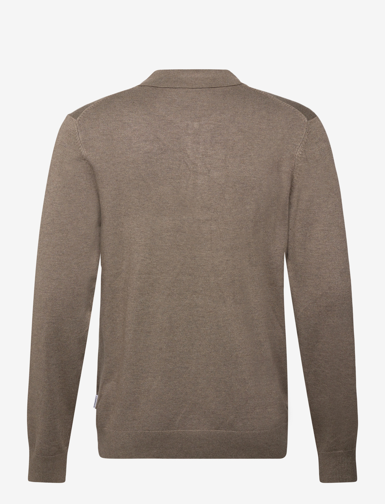 Lindbergh - Ecovero L/S zip polo - poloer i strik med lange ærmer - dk sand mel - 2