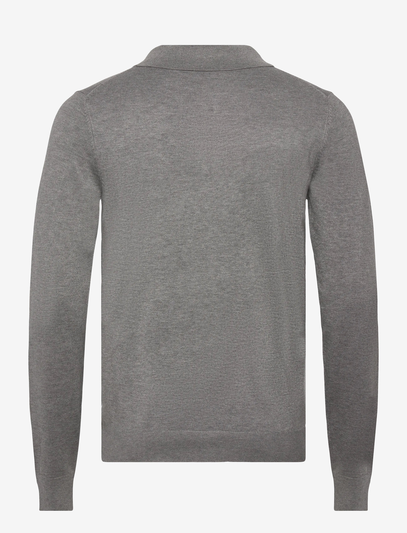 Lindbergh - Ecovero L/S zip polo - gestrickte polohemden - grey stone mix - 1