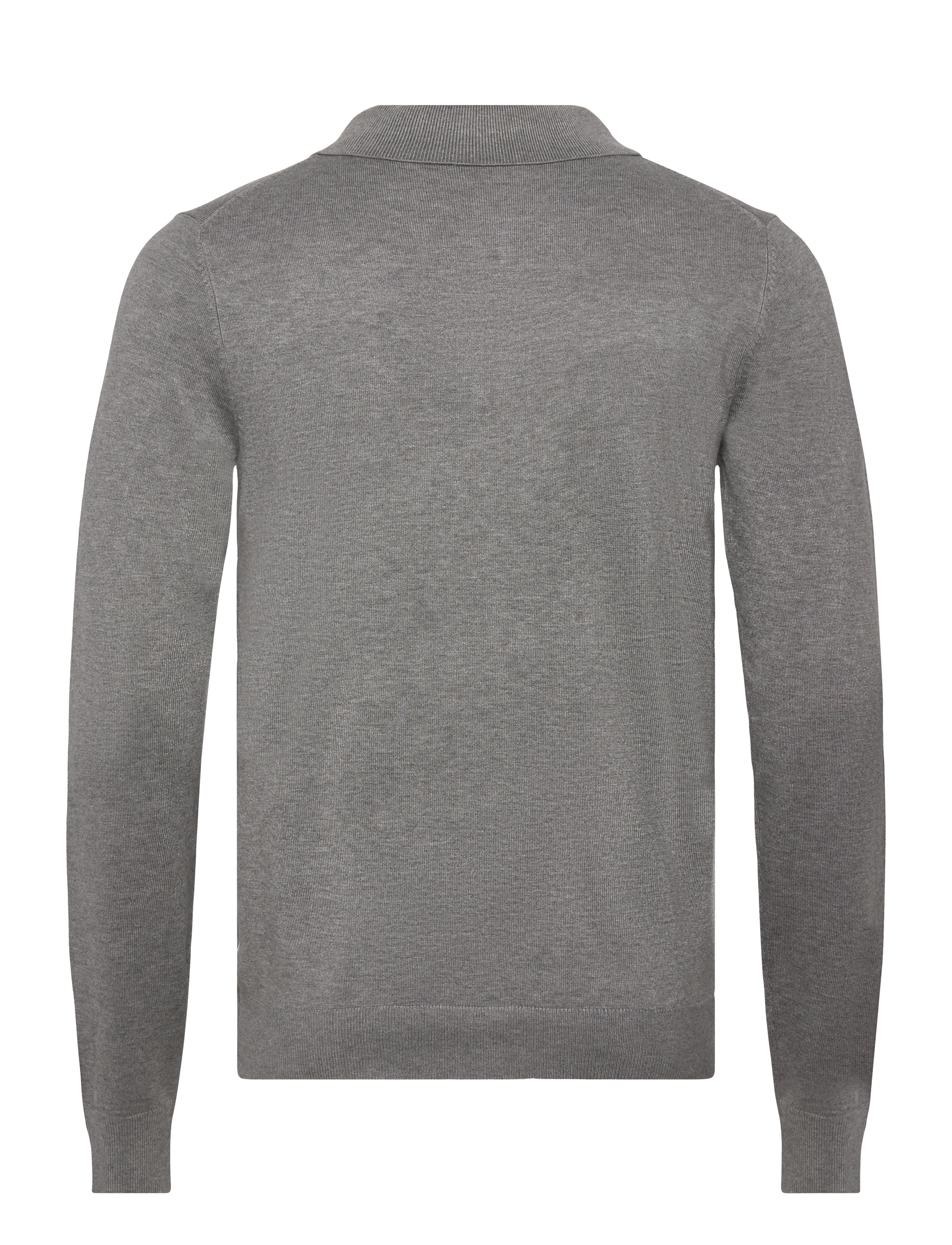 Lindbergh - Ecovero L/S zip polo - poloer i strik med lange ærmer - grey stone mix - 1