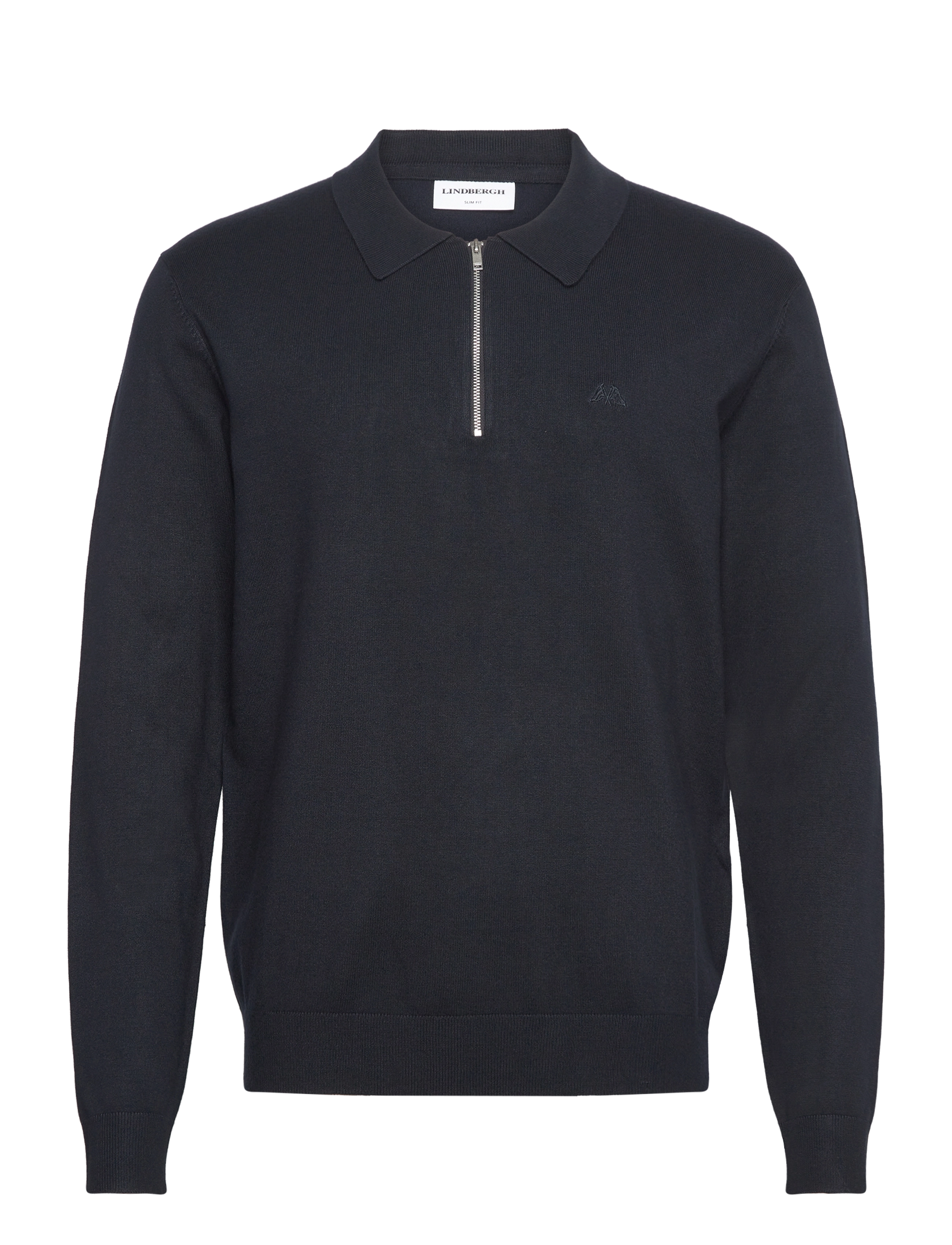 LINDBERGH Ecovero L/S Zip Polo Navy - S - Herren
