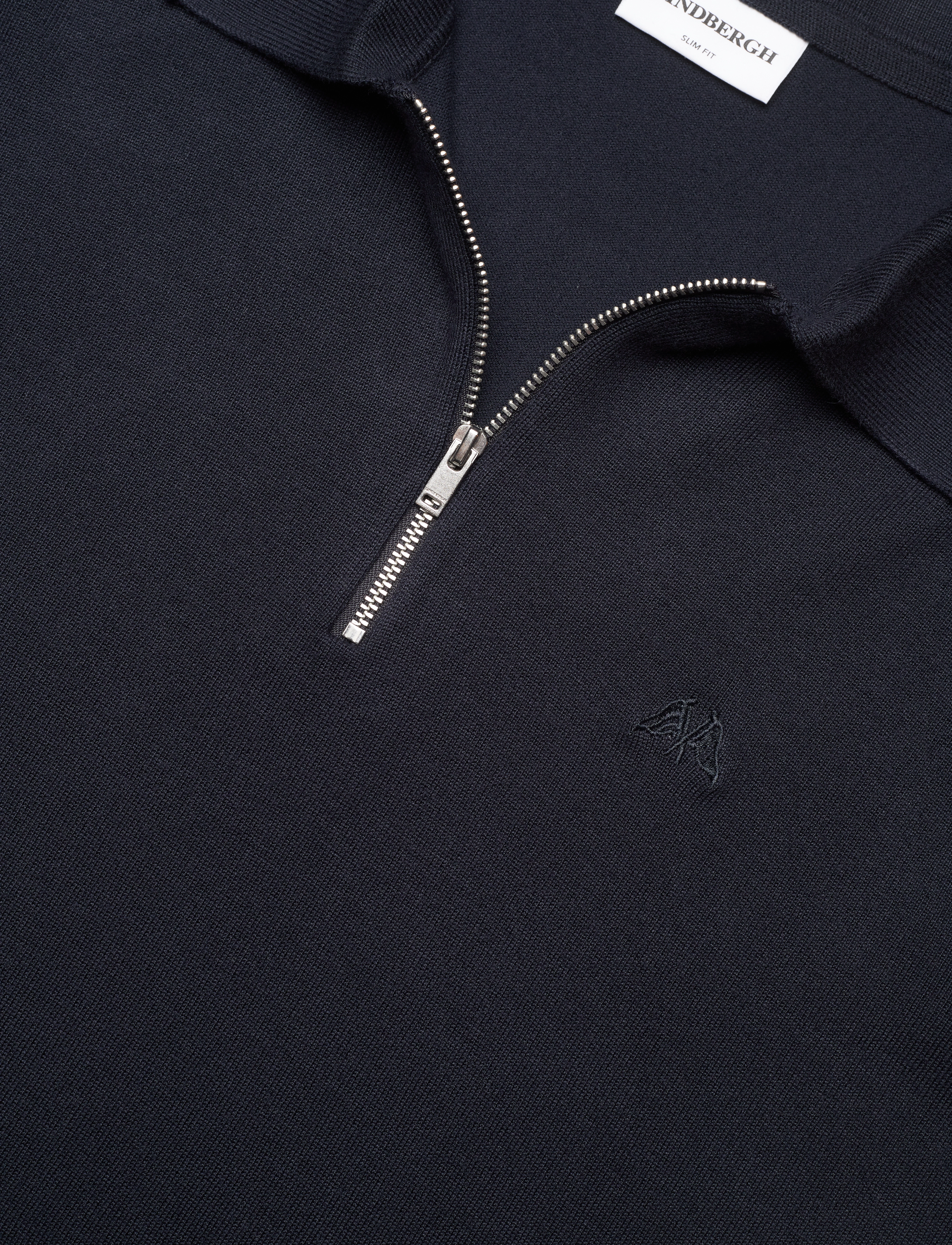 Lindbergh - Ecovero L/S zip polo - polos en tricot à manches longues - navy - 3