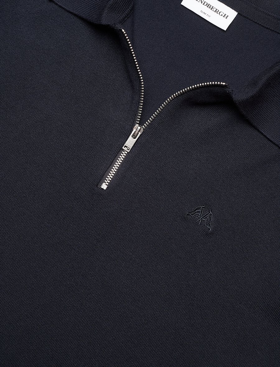 Lindbergh - Ecovero L/S zip polo - polos en tricot à manches longues - navy - 3