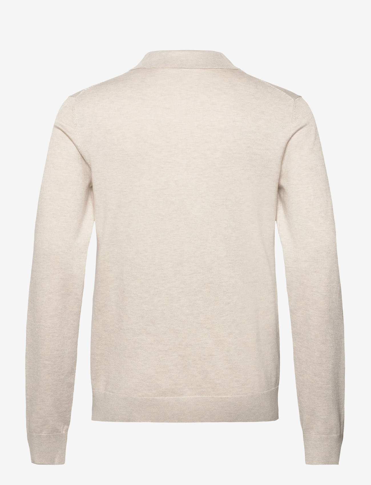 Lindbergh - Ecovero L/S zip polo - stickade pikéer - off white mel - 2