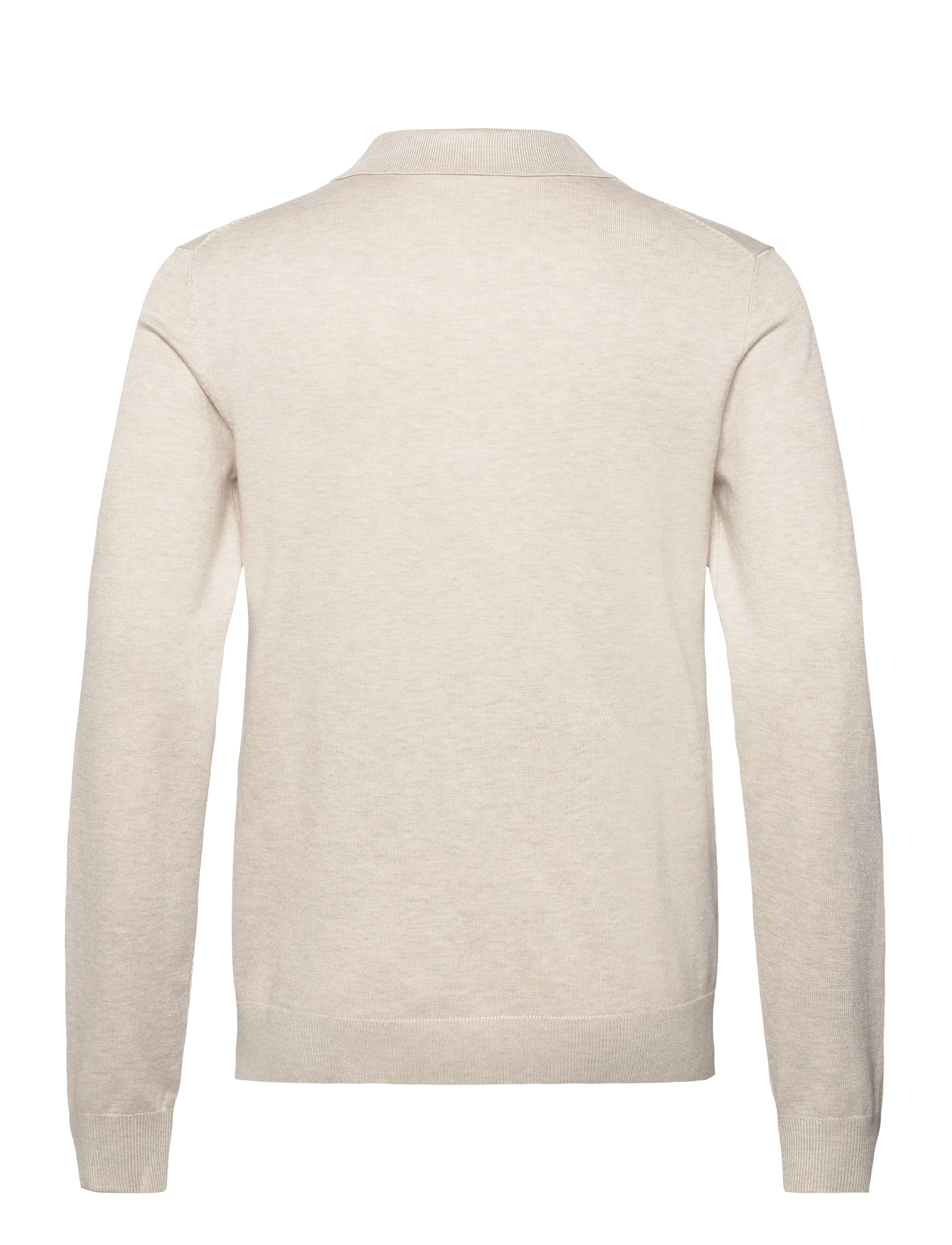 Lindbergh - Ecovero L/S zip polo - kudumid - off white mel - 2