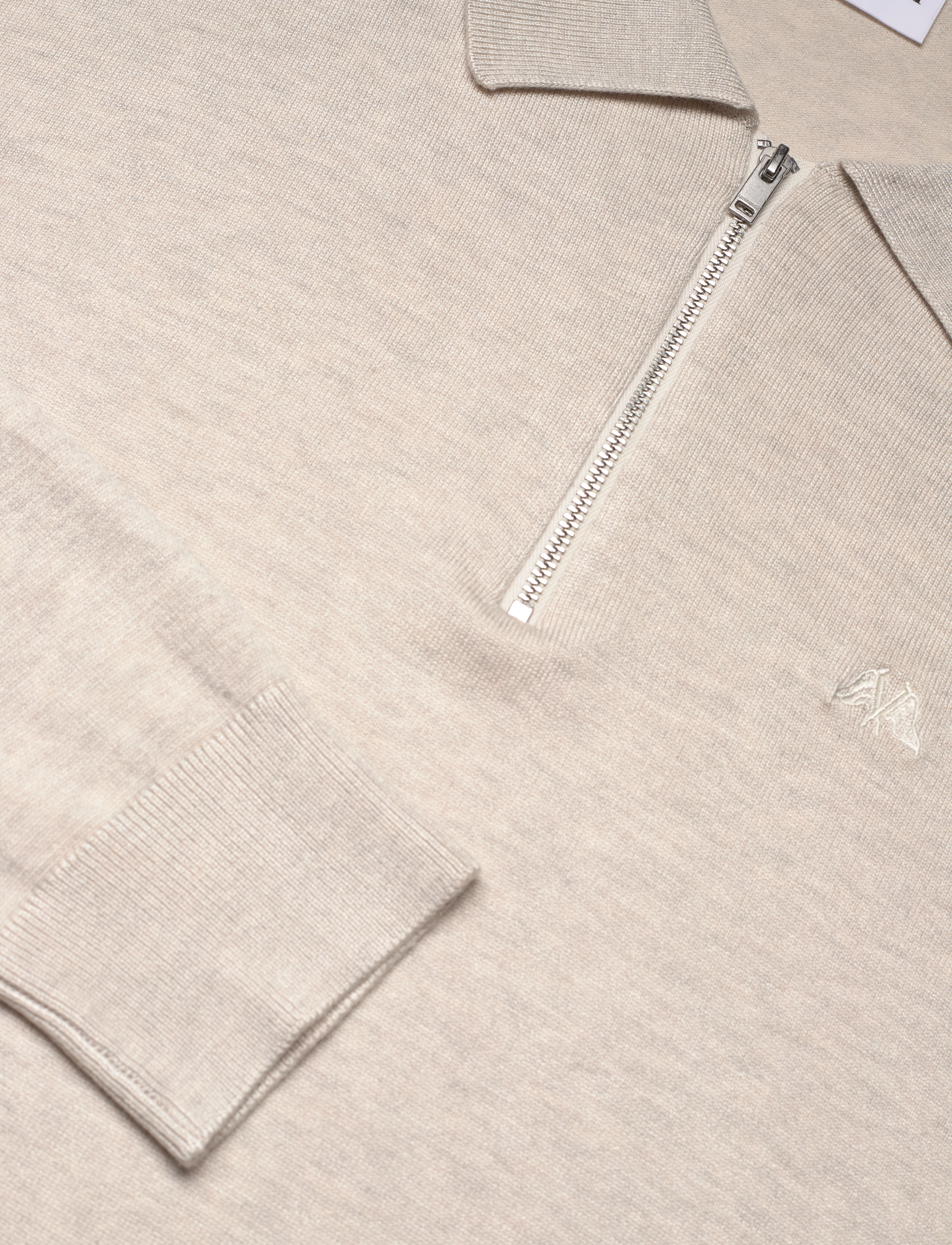 Lindbergh - Ecovero L/S zip polo - kudumid - off white mel - 3