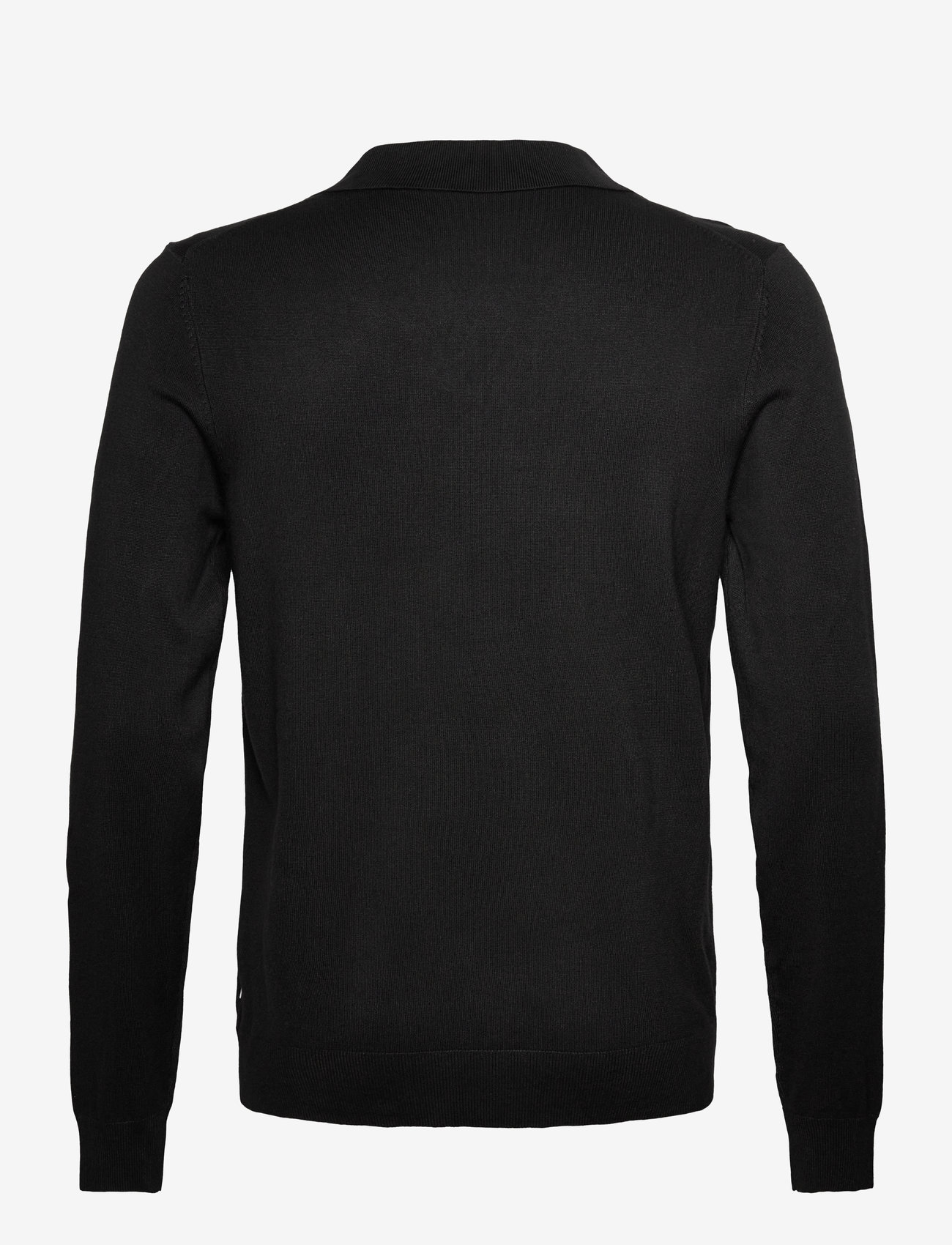 Lindbergh - Ecovero L/S v-neck polo - adīti polo krekli ar garām piedurknēm - black - 2