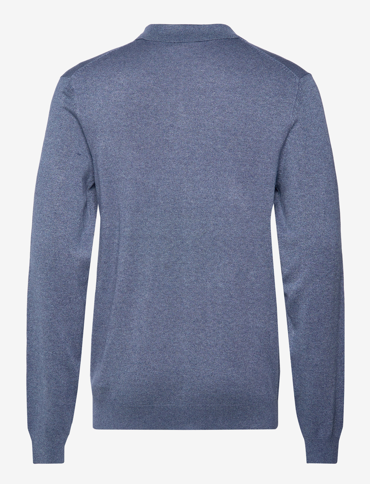 Lindbergh - Ecovero L/S v-neck polo - polostrik - blue blend - 1