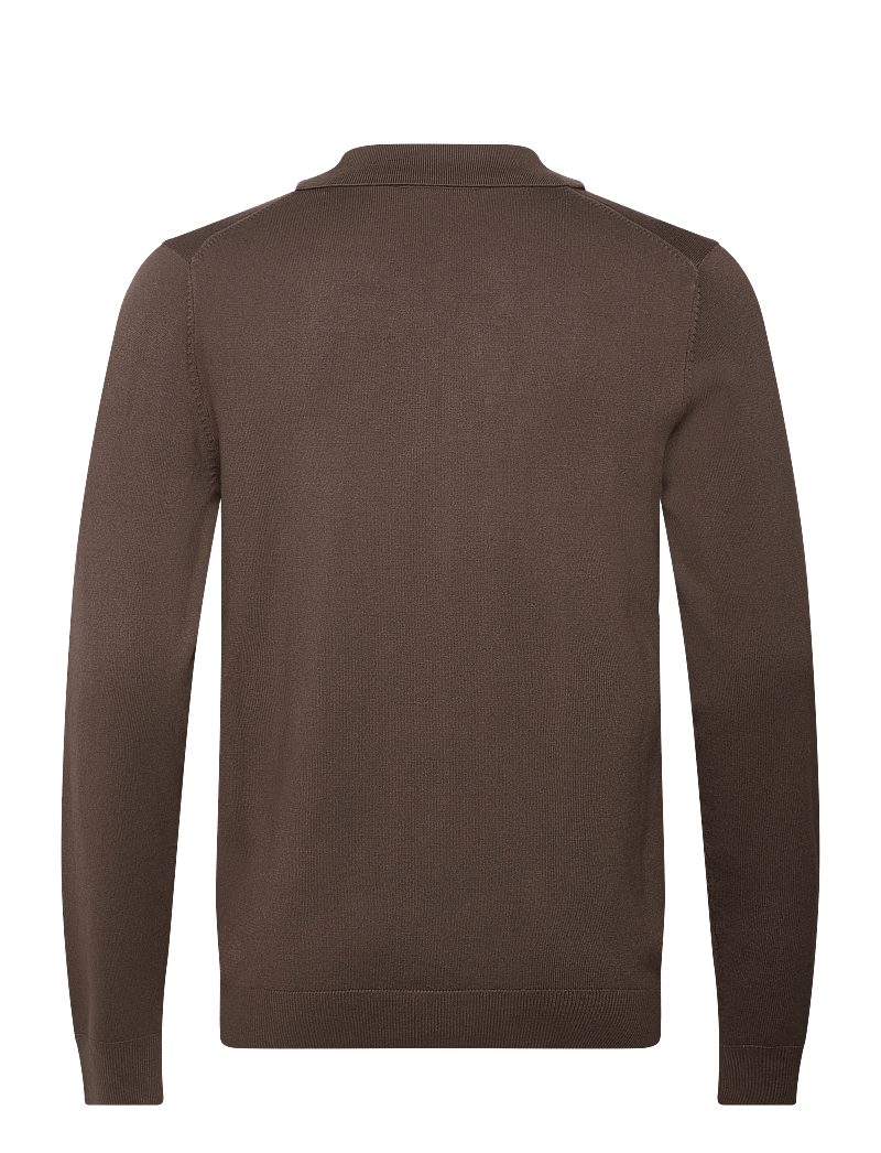 Lindbergh - Ecovero L/S v-neck polo - polos en tricot à manches longues - dk beige - 1