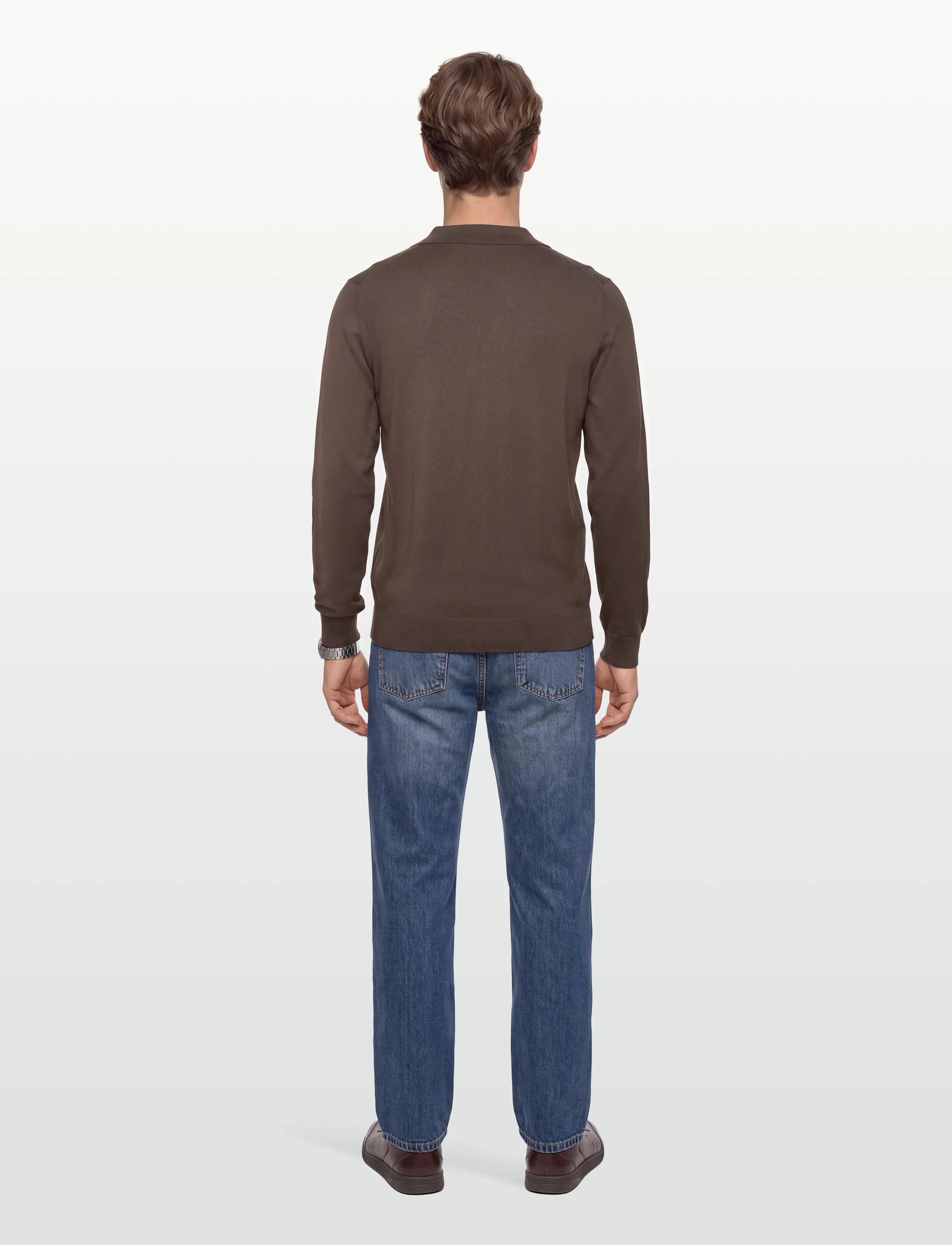 Ecovero L/S V-Neck Polo 3