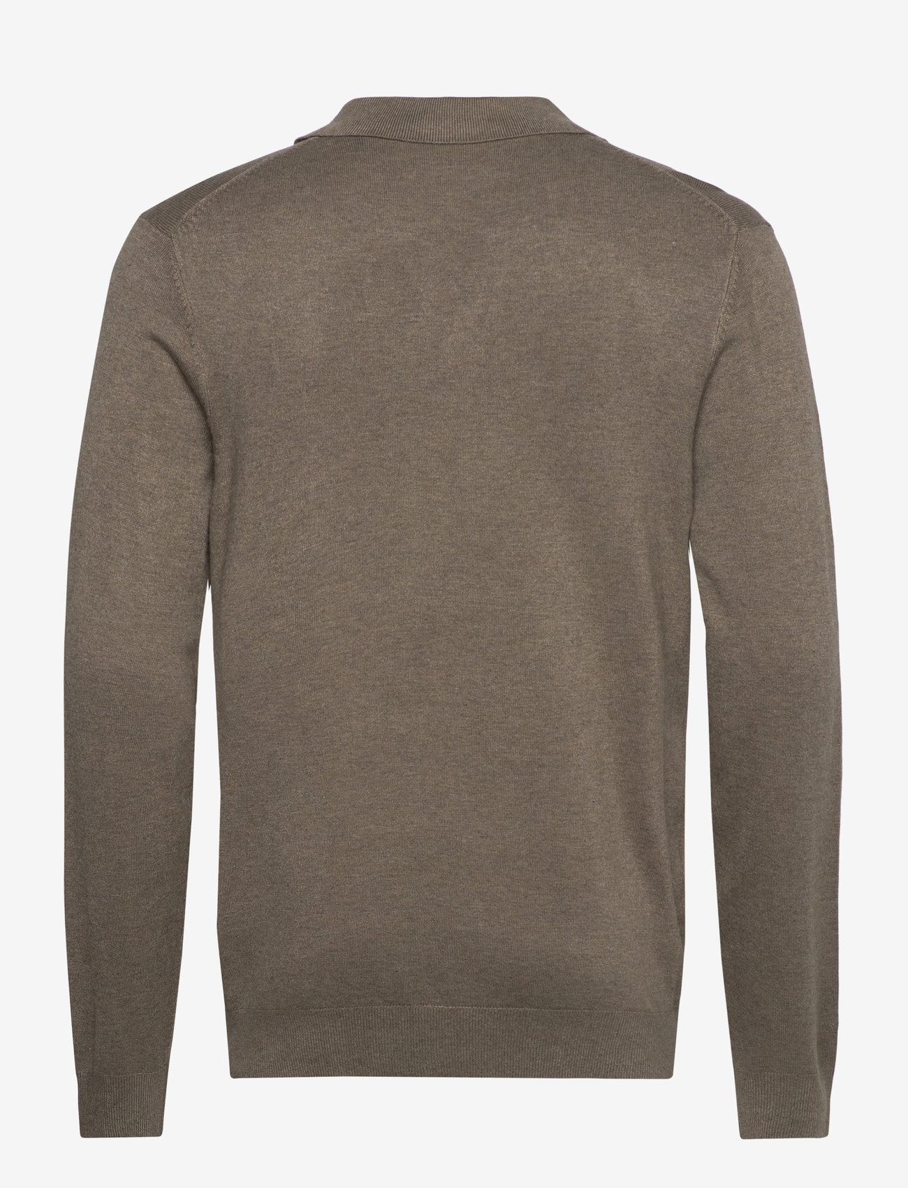 Lindbergh - Ecovero L/S v-neck polo - pikkade varrukatega kootud polosärgid - dk sand mel - 2