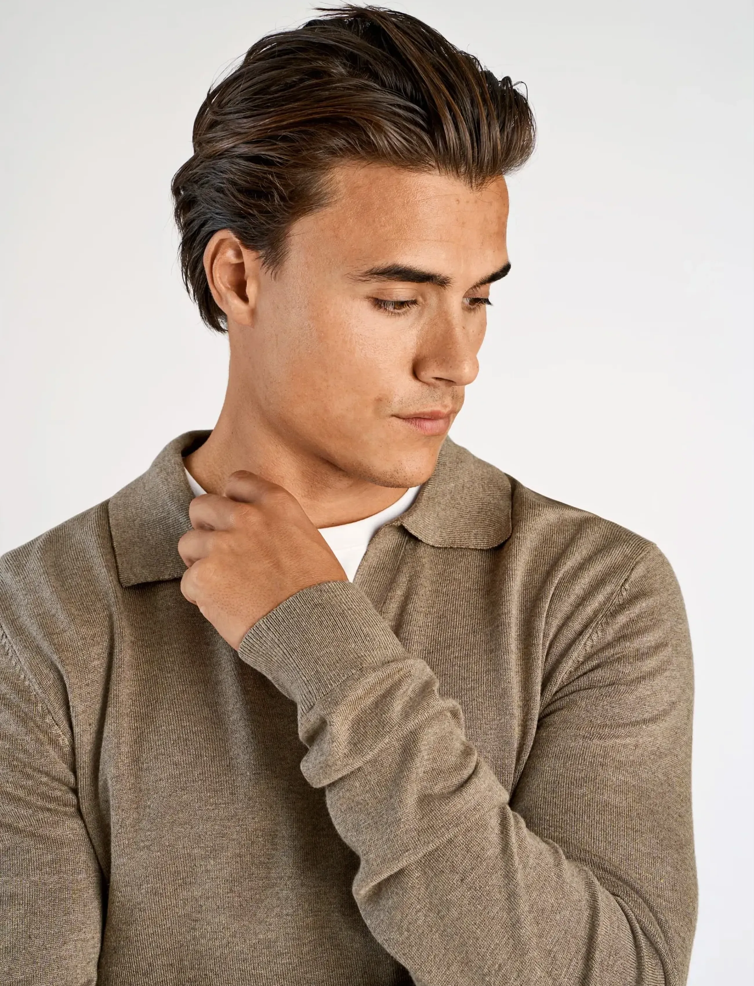 Ecovero L/S V-Neck Polo 5
