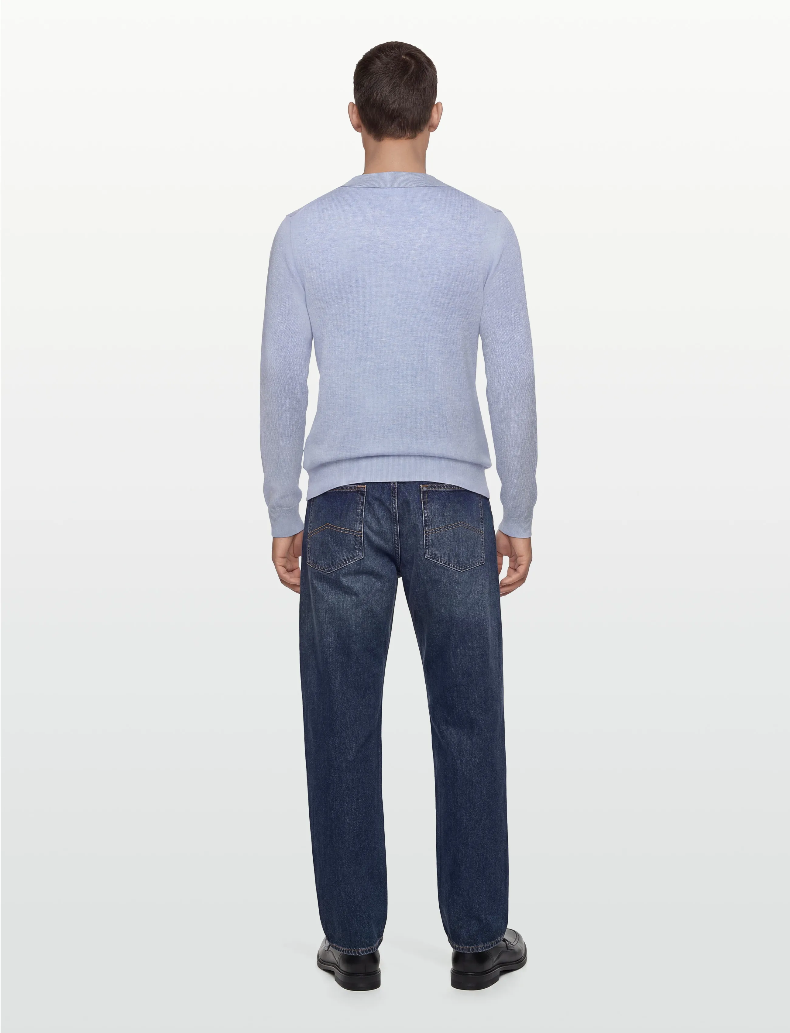 Ecovero L/S V-Neck Polo 3