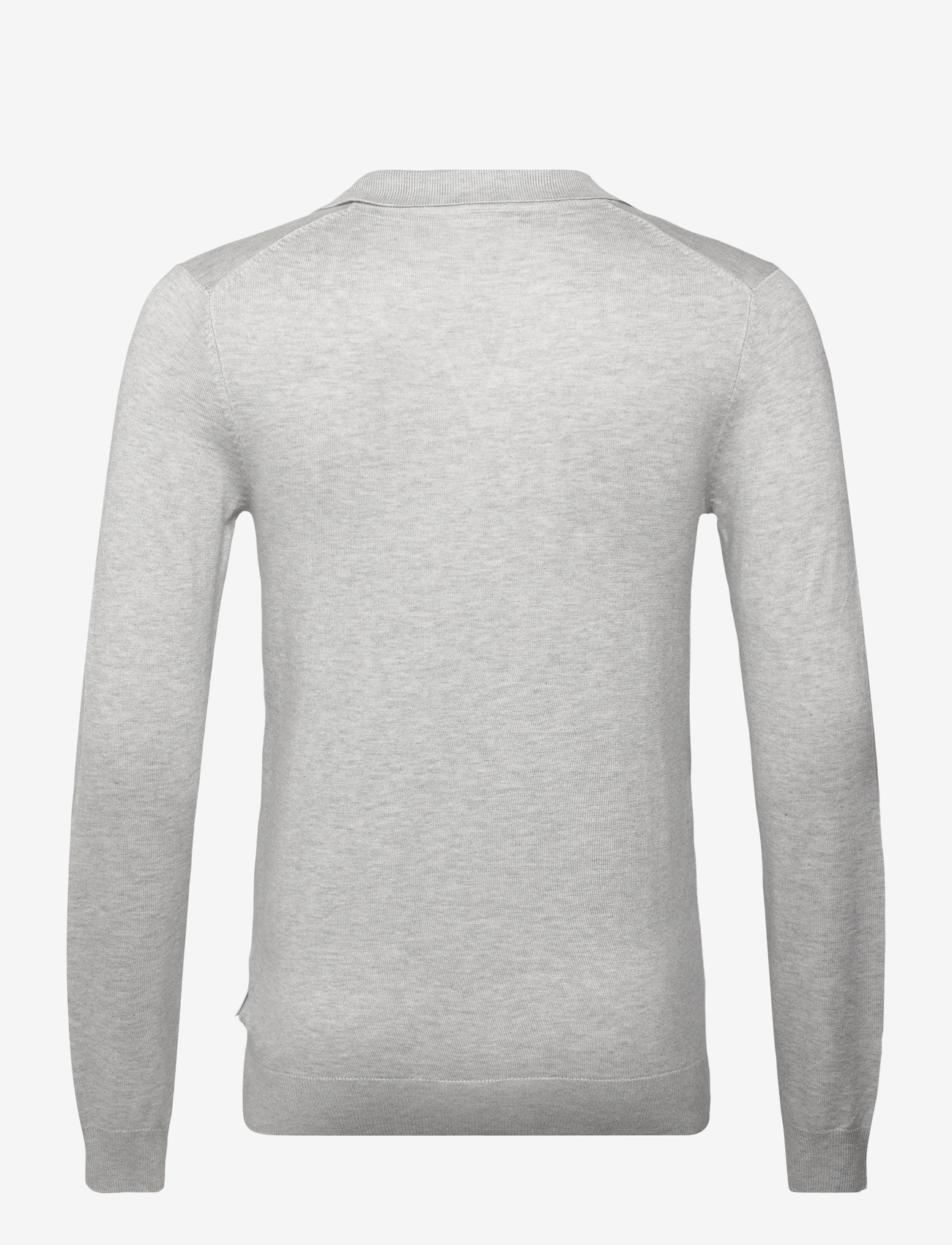 Lindbergh - Ecovero L/S v-neck polo - polostrik - fair grey mel - 1