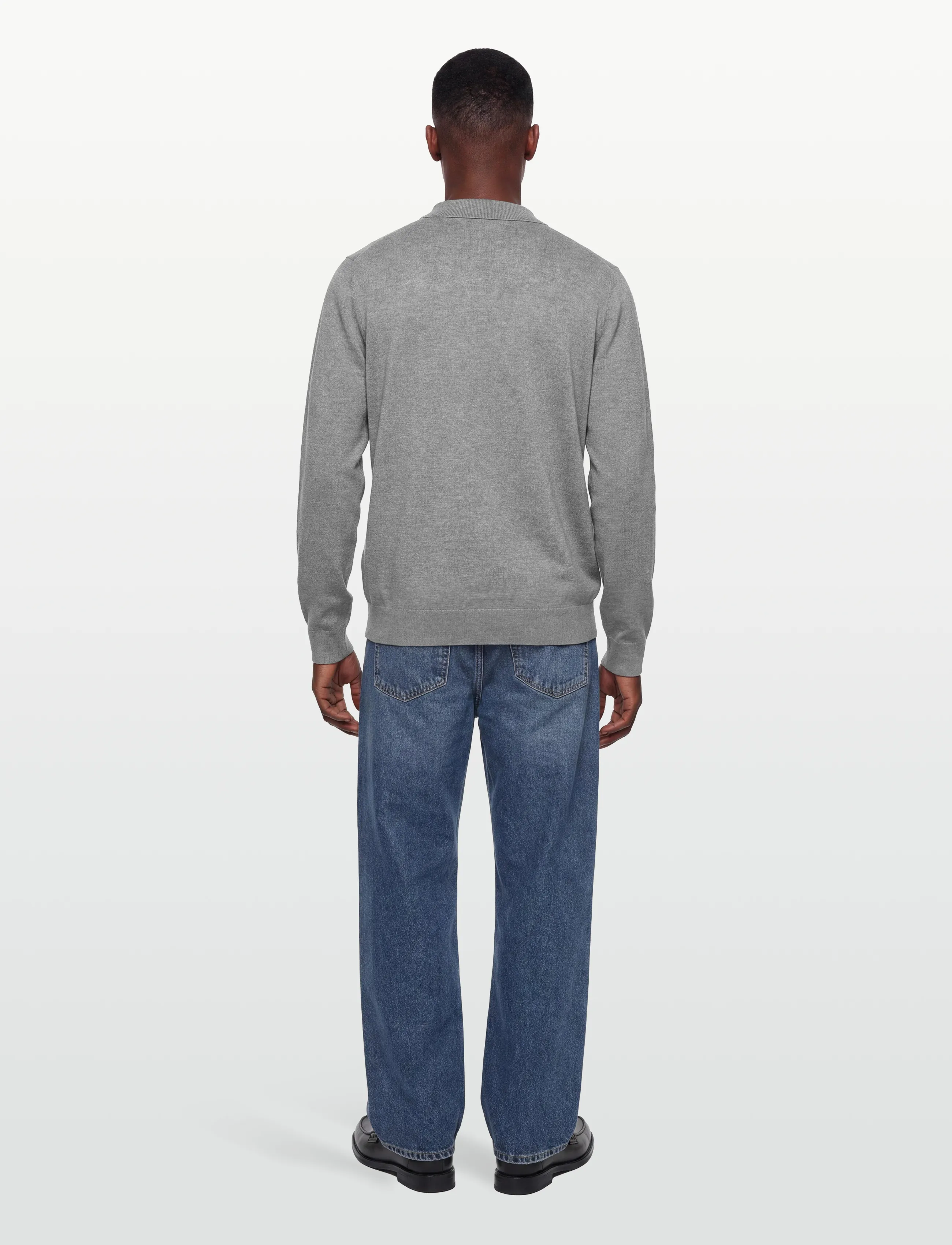 Ecovero L/S V-Neck Polo 3