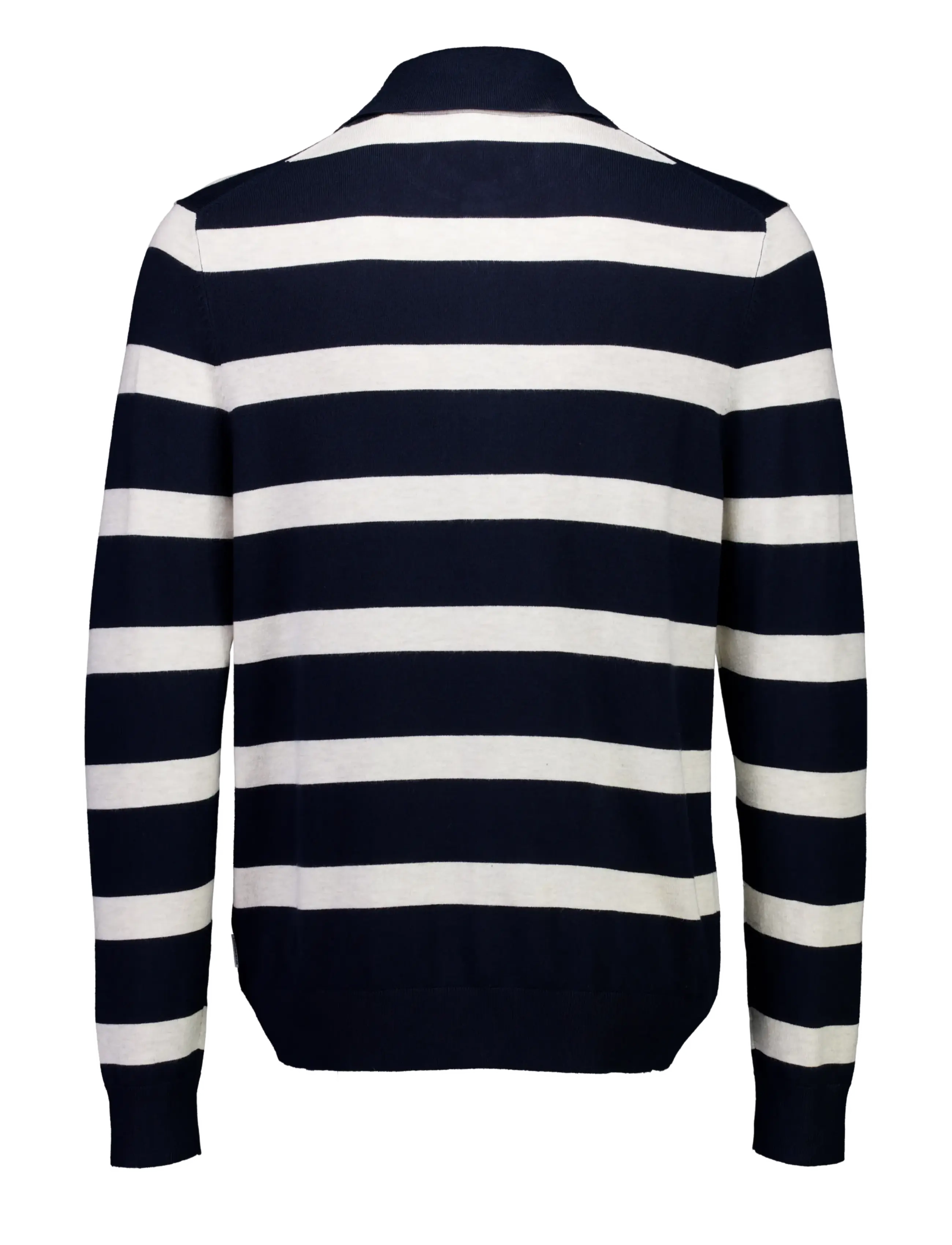 Lindbergh - Ecovero striped L/S polo - navy - 2