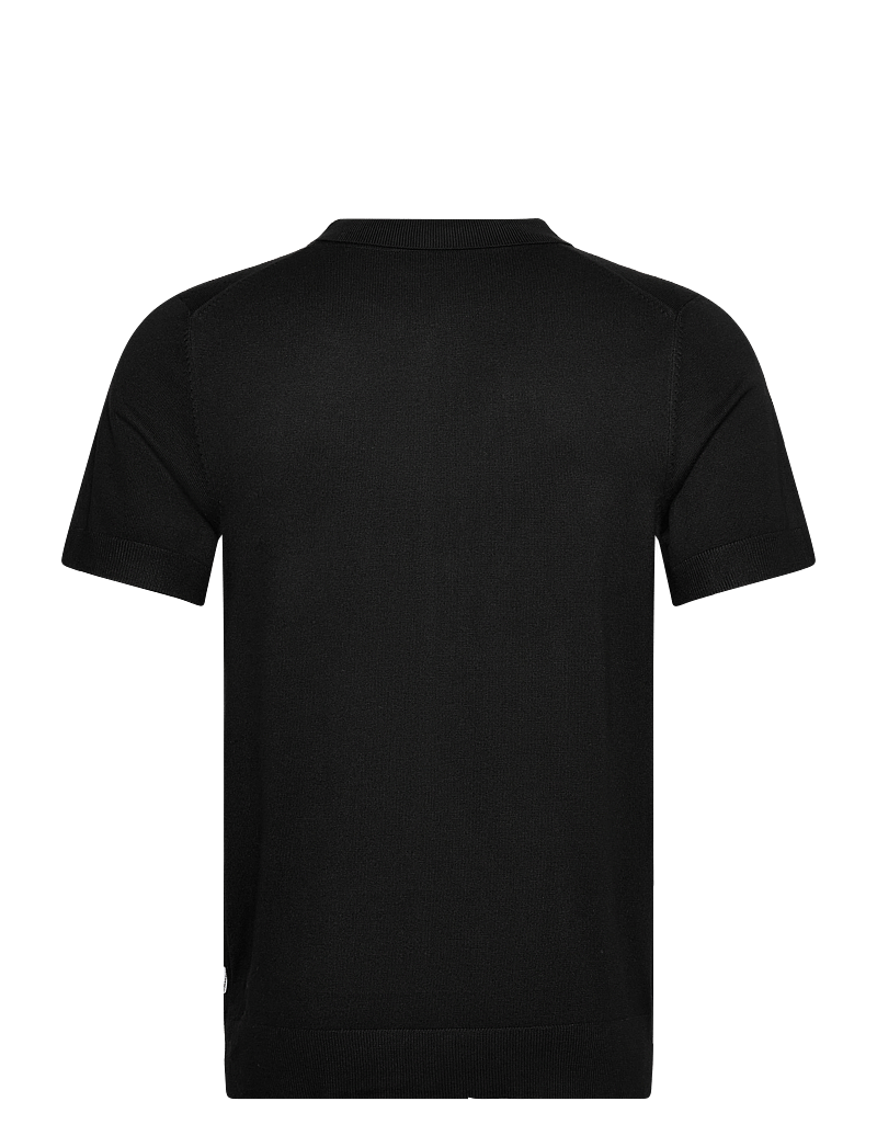 Lindbergh - Ecovero S/S cardigan w. collar - kortærmede skjorter - black - 1