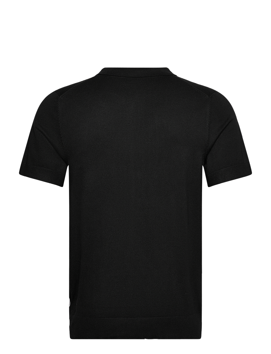 Lindbergh - Ecovero S/S cardigan w. collar - chemises à manches courtes - black - 1