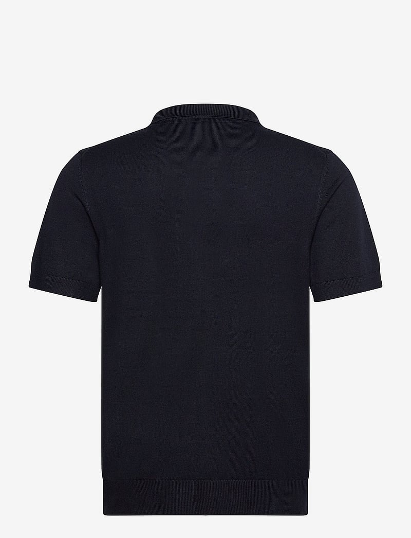 Lindbergh - Ecovero S/S cardigan w?. polo colla - kurzarmhemden - navy - 1