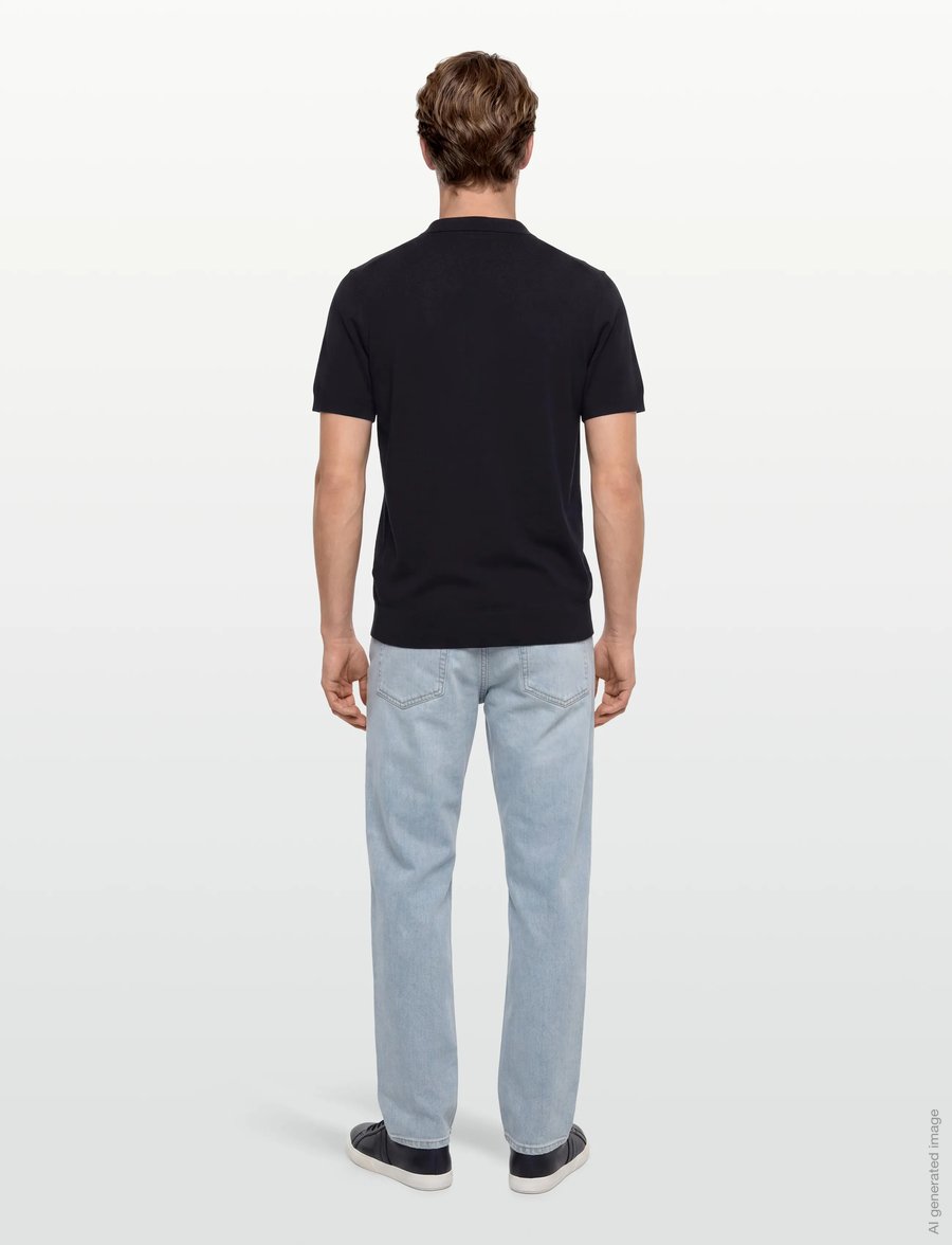 Lindbergh - Ecovero S/S cardigan w. collar - kortærmede skjorter - navy - 4