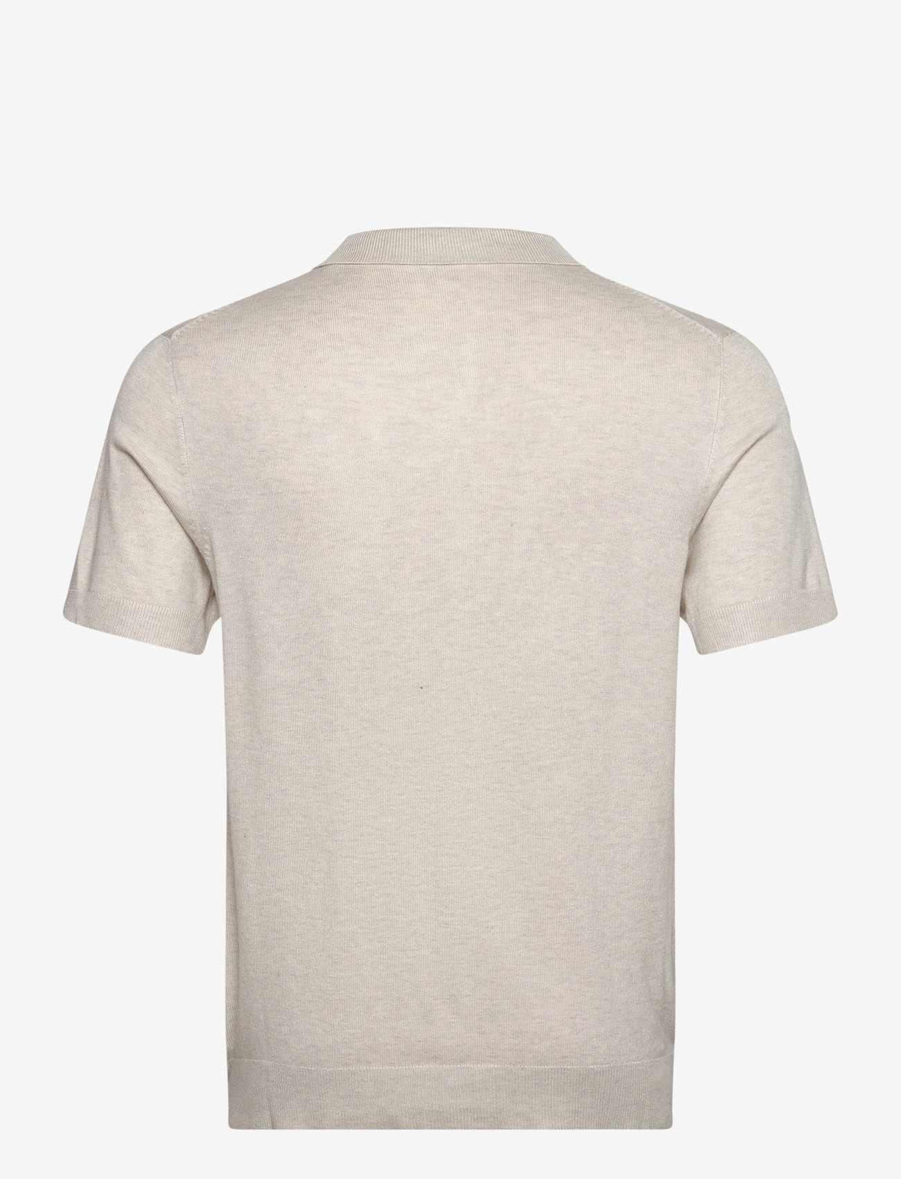 Lindbergh - Ecovero S/S cardigan w. collar - kortærmede skjorter - off white mel - 1