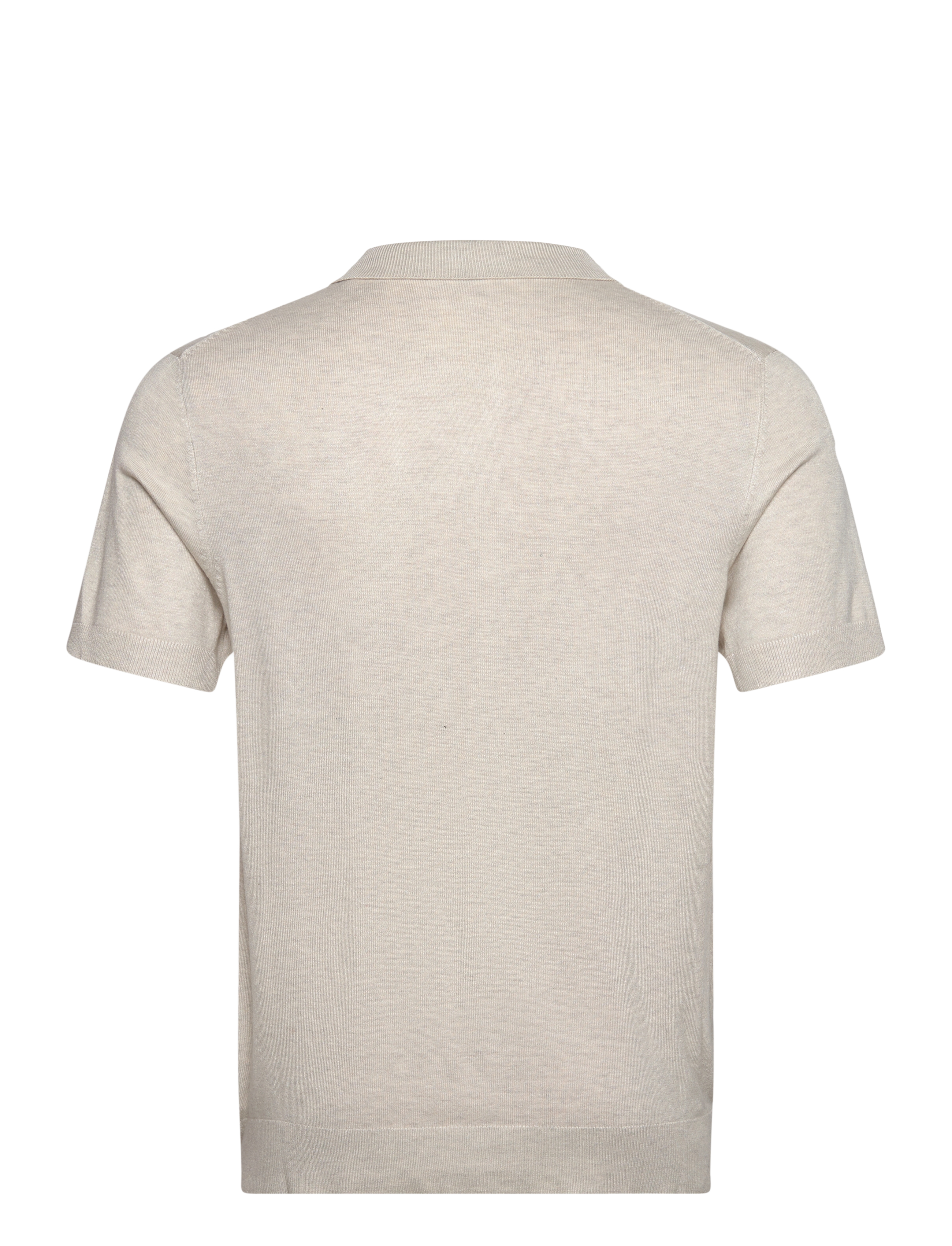 Lindbergh - Ecovero S/S cardigan w. collar - krekli ar īsām piedurknēm - off white mel - 1