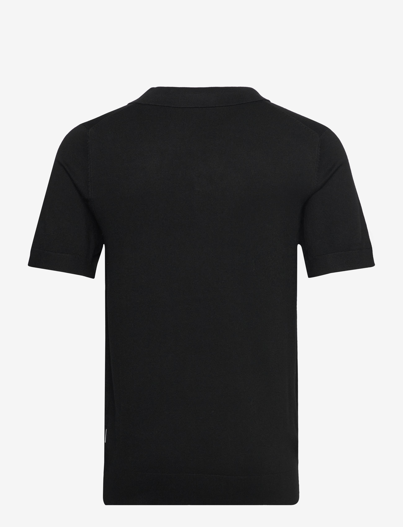 Lindbergh - Ecovero S/S v-neck polo - stickade pikéer - black - 1