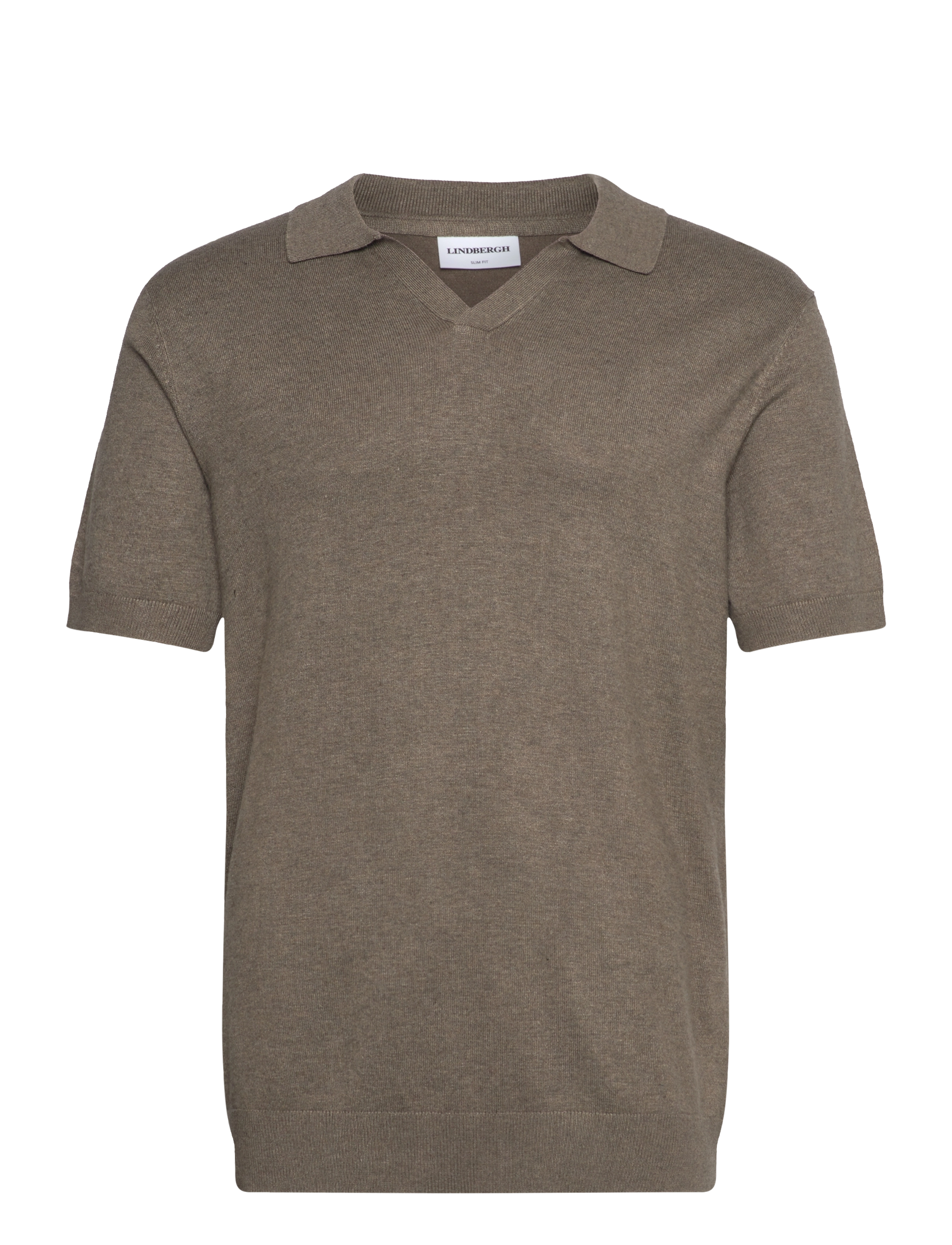 Lindbergh Ecovero S/S v-neck polo - Dagens superdeals - DK SAND MEL / beige