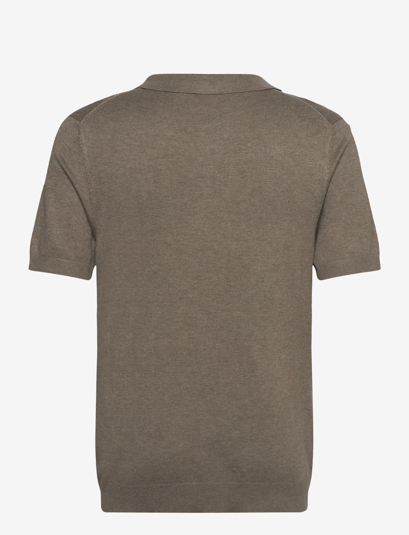 Lindbergh - Ecovero S/S v-neck polo - kootud polosärgid - dk sand mel - 1