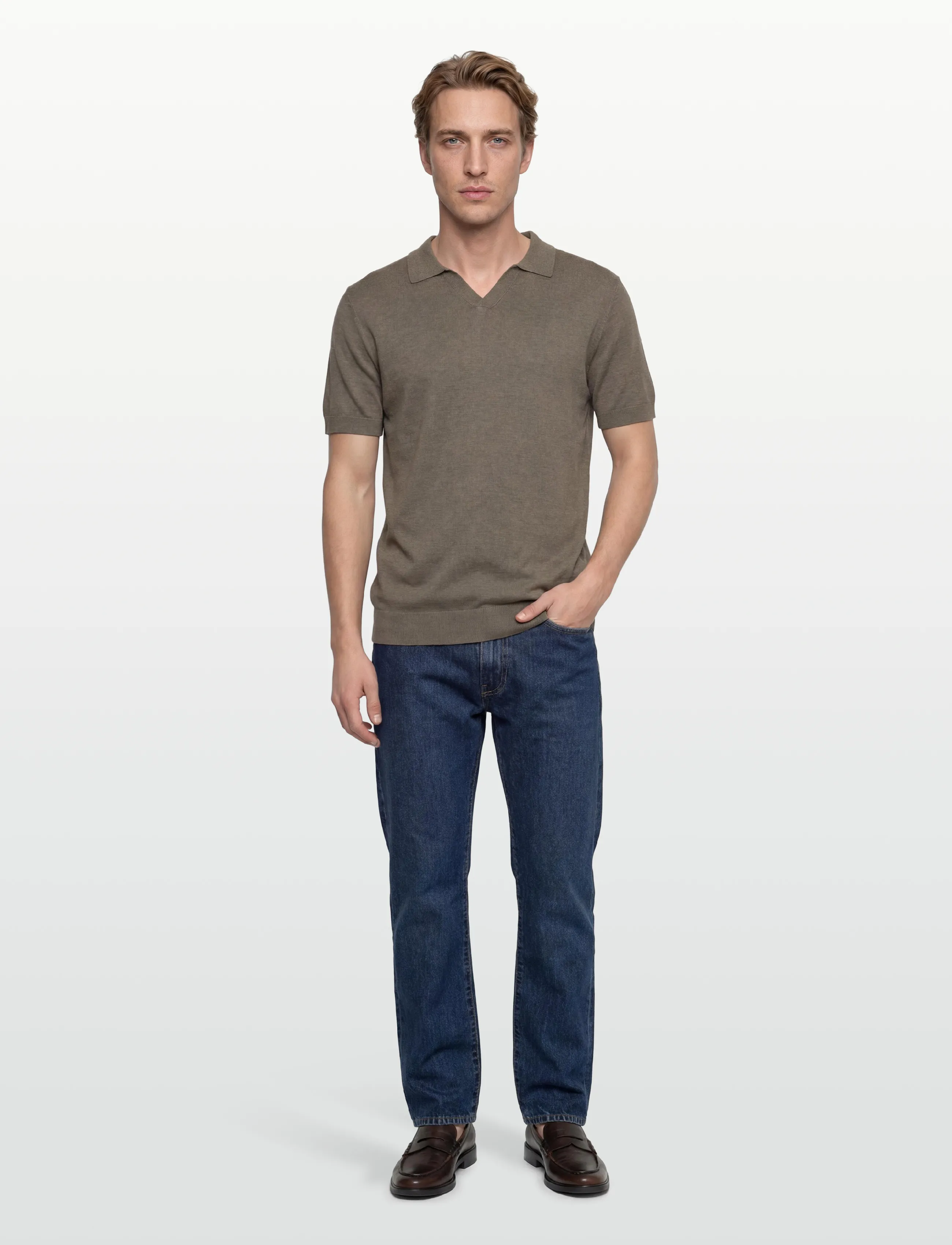 Ecovero S/S V-Neck Polo