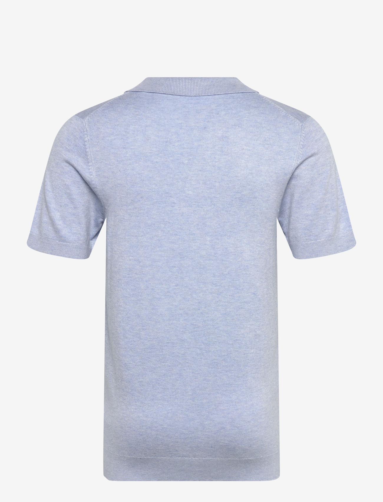 Lindbergh - Ecovero S/S v-neck polo - polostrik - fair blue mel - 1