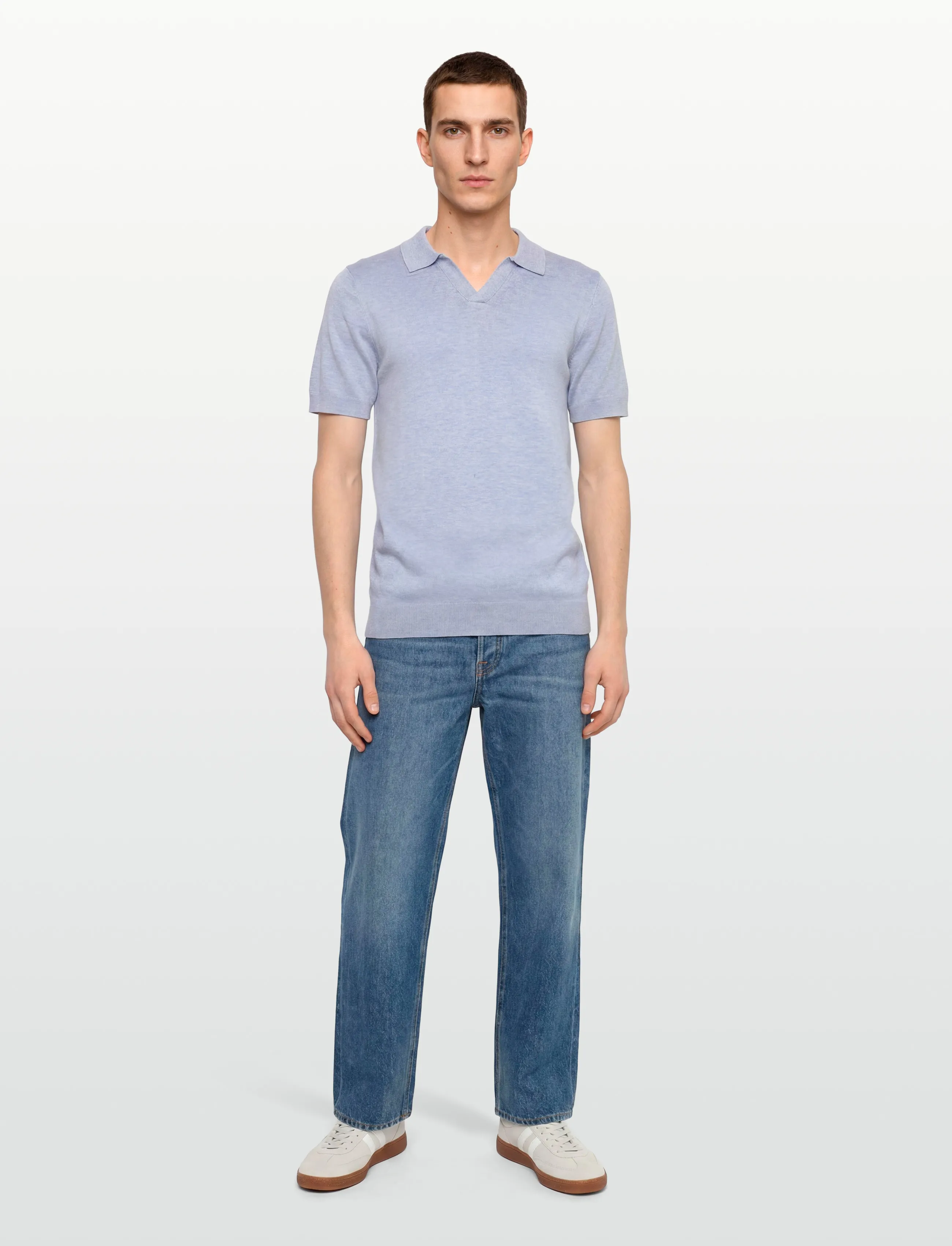 Ecovero S/S V-Neck Polo