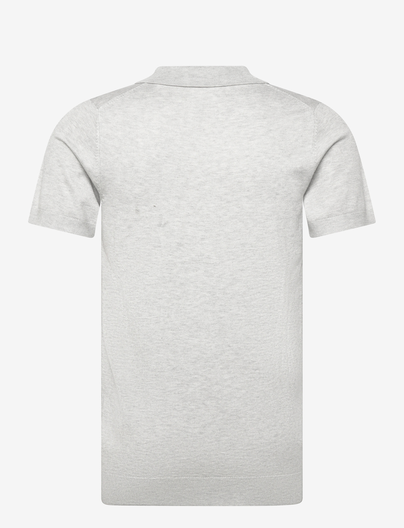Lindbergh - Ecovero S/S v-neck polo - kootud polosärgid - fair grey mel - 1