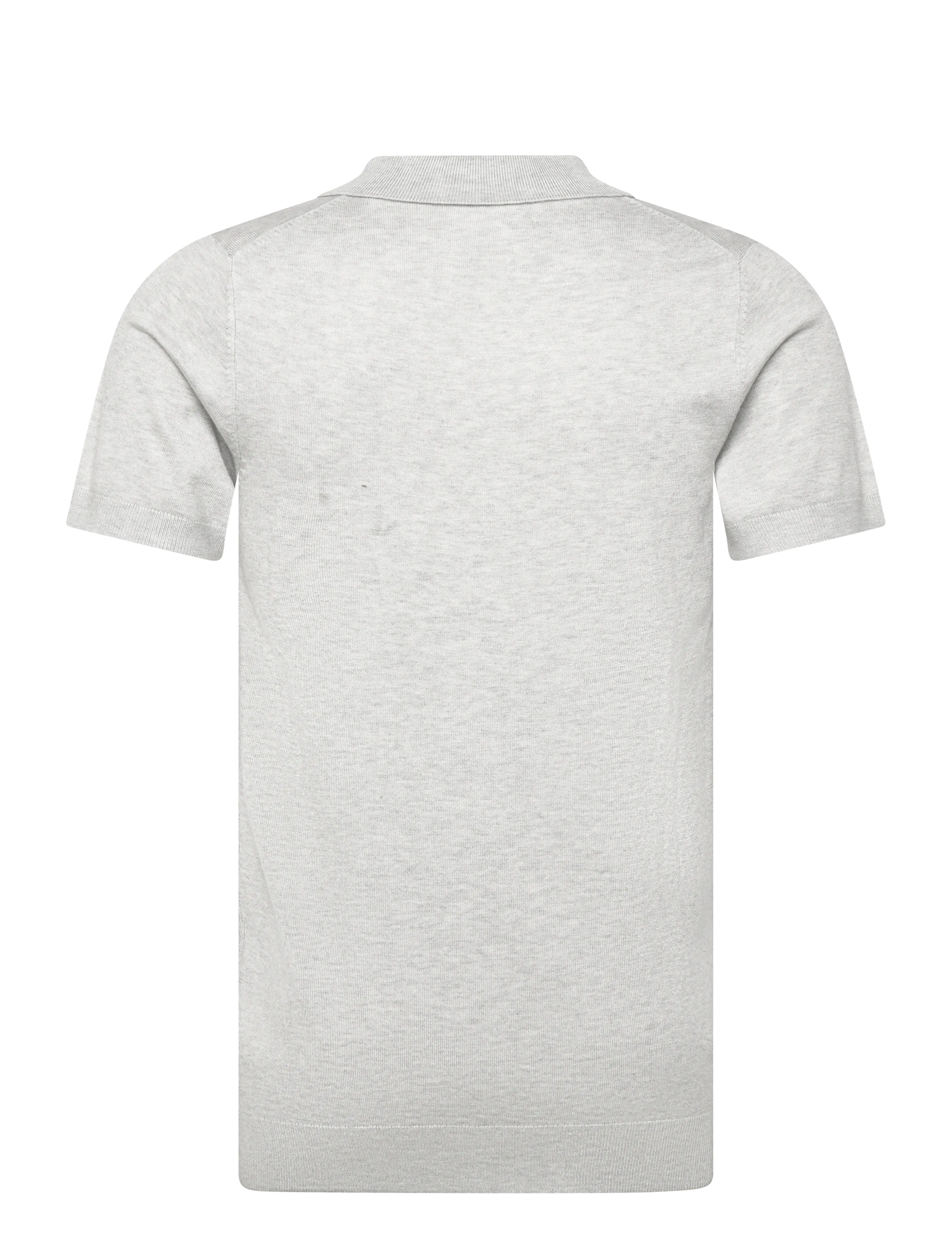 Lindbergh - Ecovero S/S v-neck polo - stickade pikéer - fair grey mel - 1