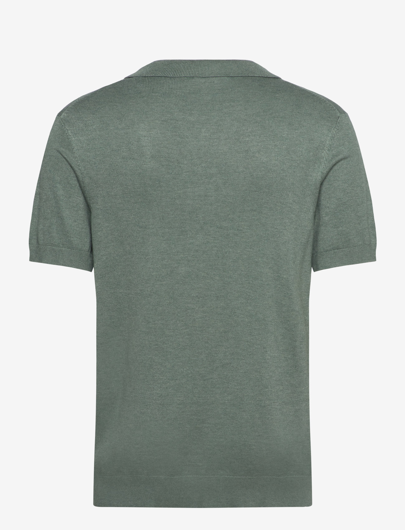Lindbergh - Ecovero S/S v-neck polo - stickade pikéer - jade green mel - 1