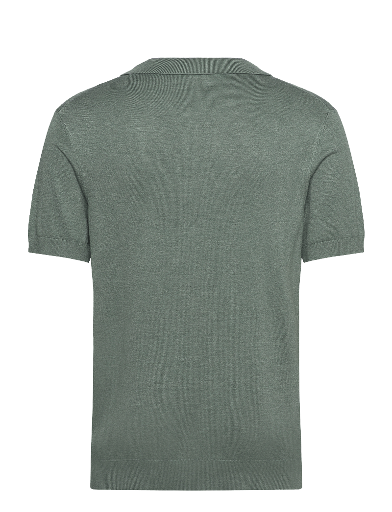 Lindbergh - Ecovero S/S v-neck polo - polostrik - jade green mel - 2