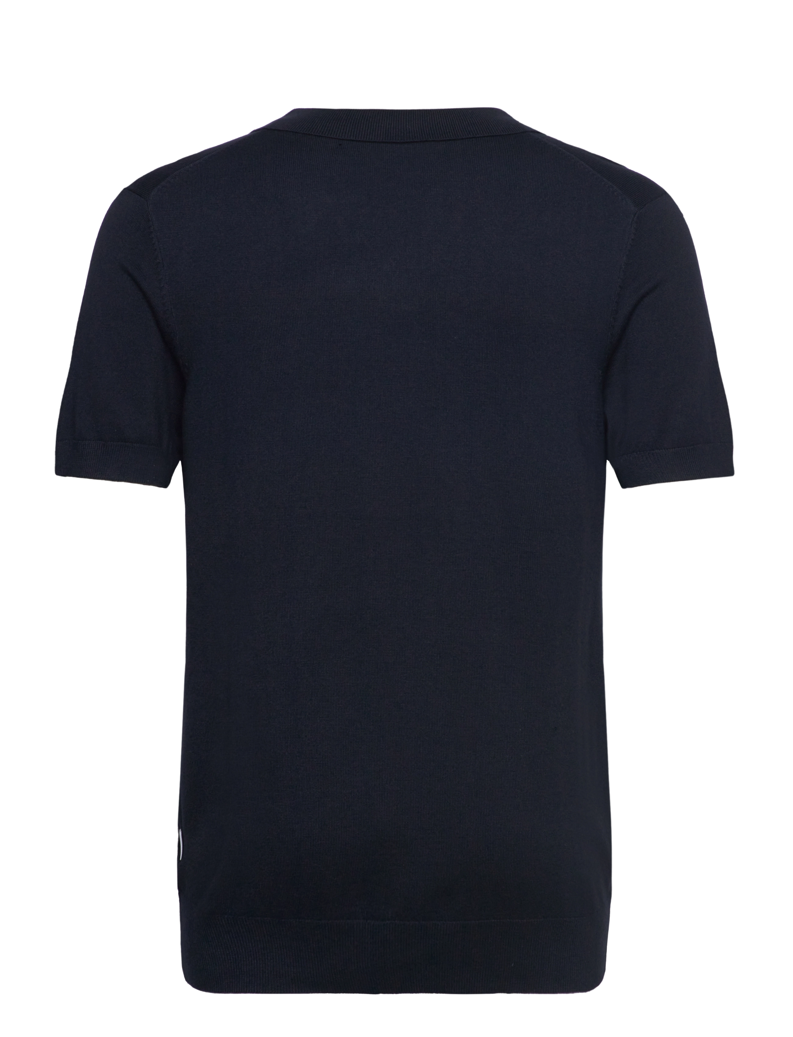 Lindbergh - Ecovero S/S v-neck polo - stickade pikéer - navy - 2