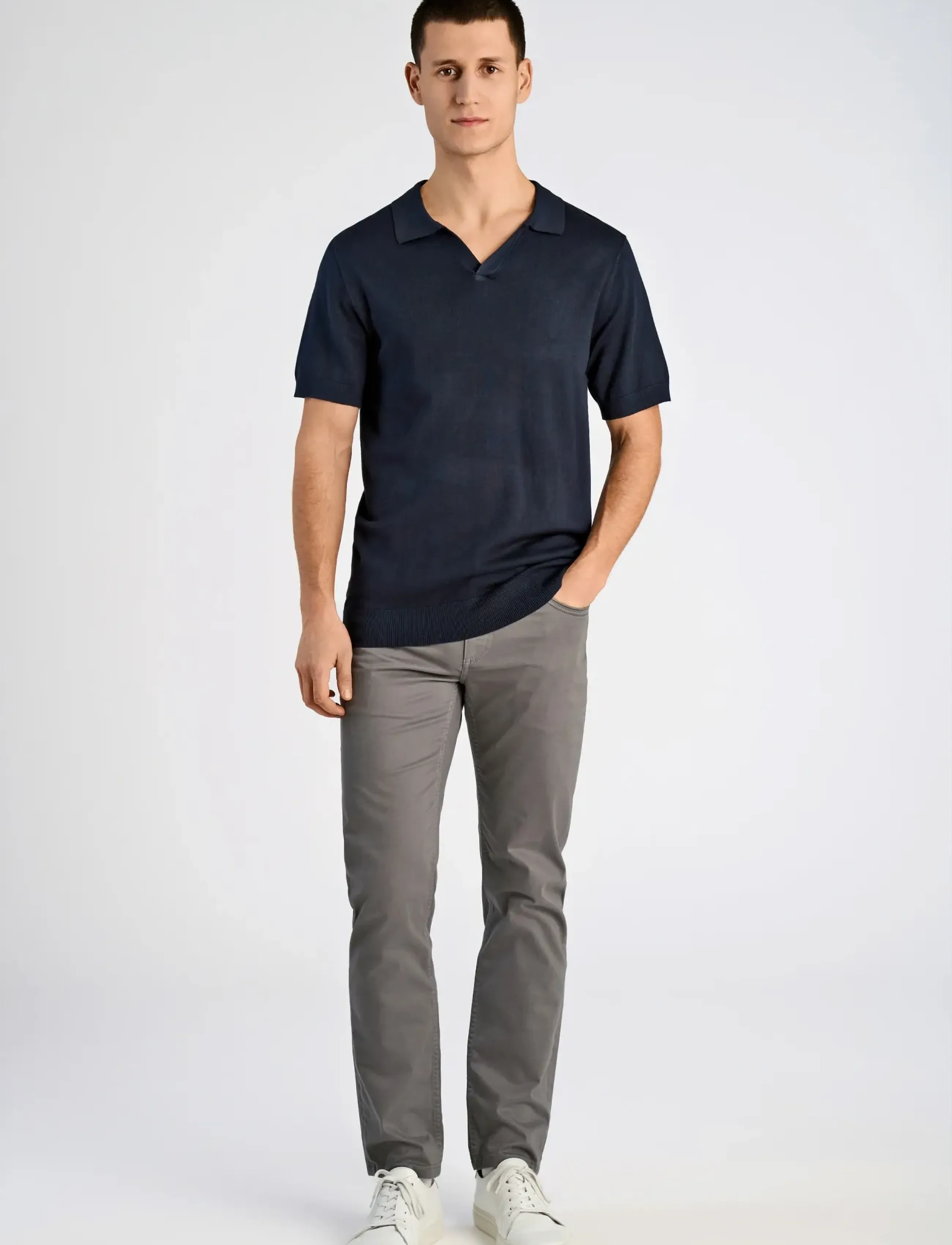 Ecovero S/S V-Neck Polo