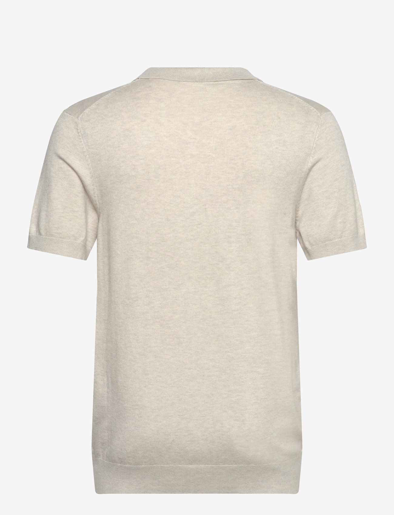 Lindbergh - Ecovero S/S v-neck polo - neulotut poolot - off white mel - 2