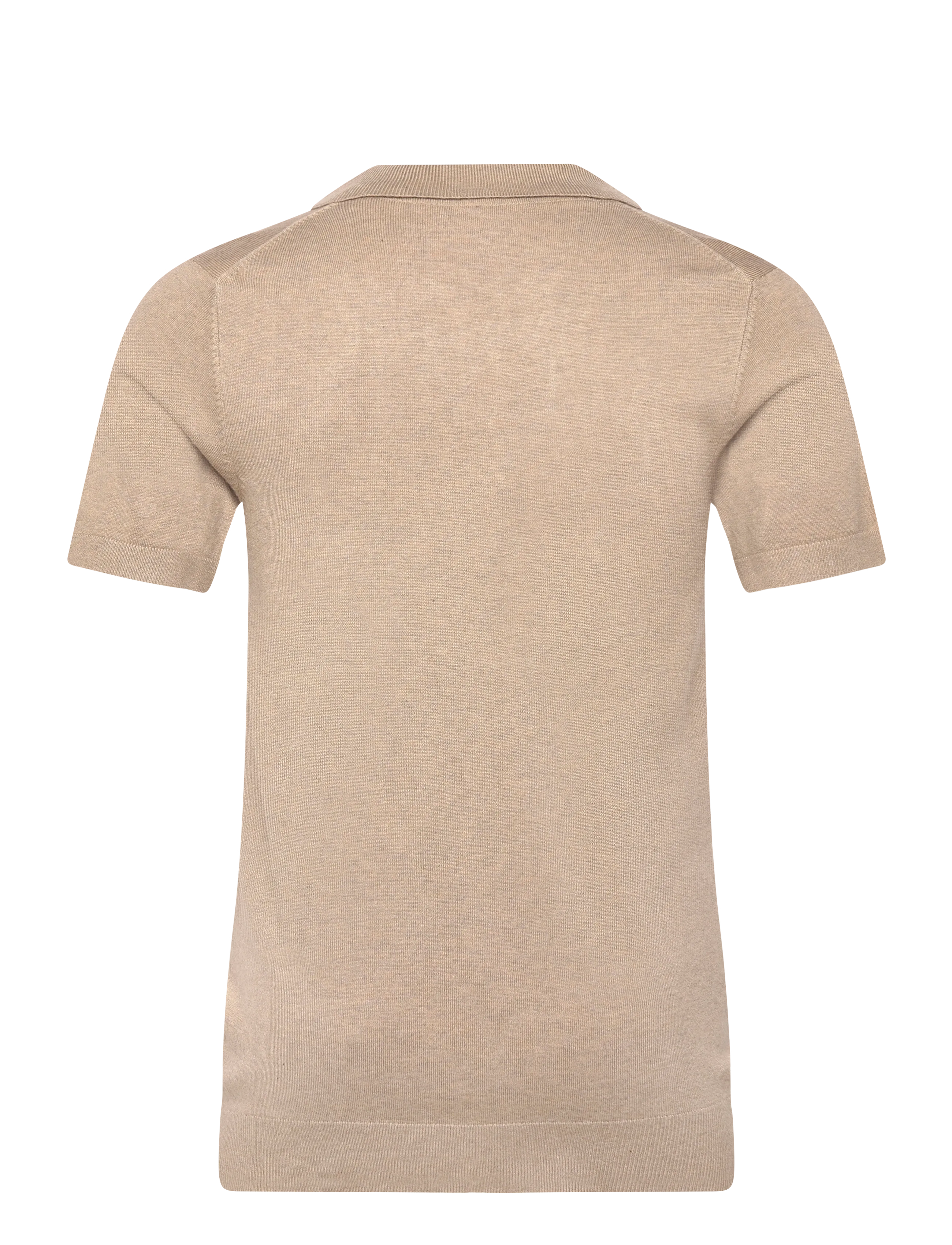 Lindbergh - Ecovero S/S v-neck polo - stickade pikéer - sand mel - 2