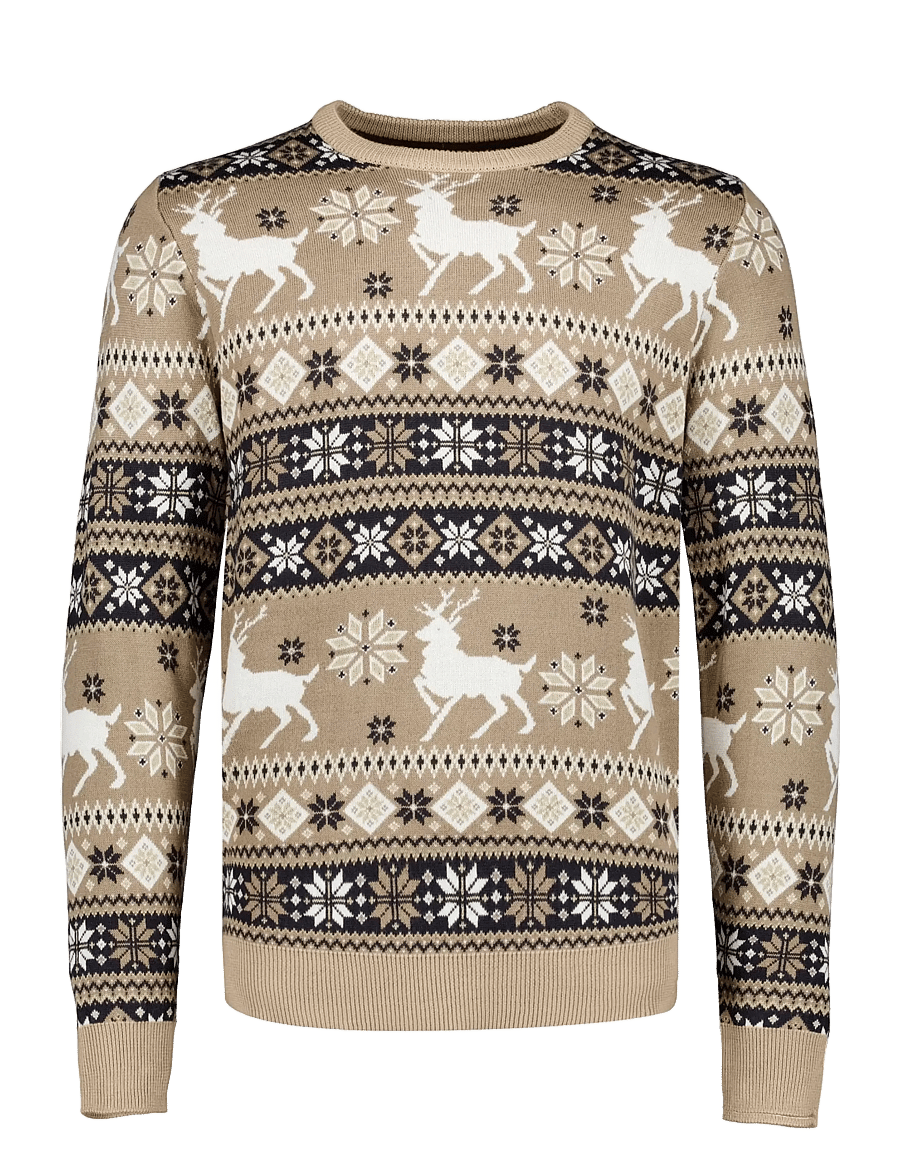 Lindbergh - Christmas knit - round necks - brown - 1