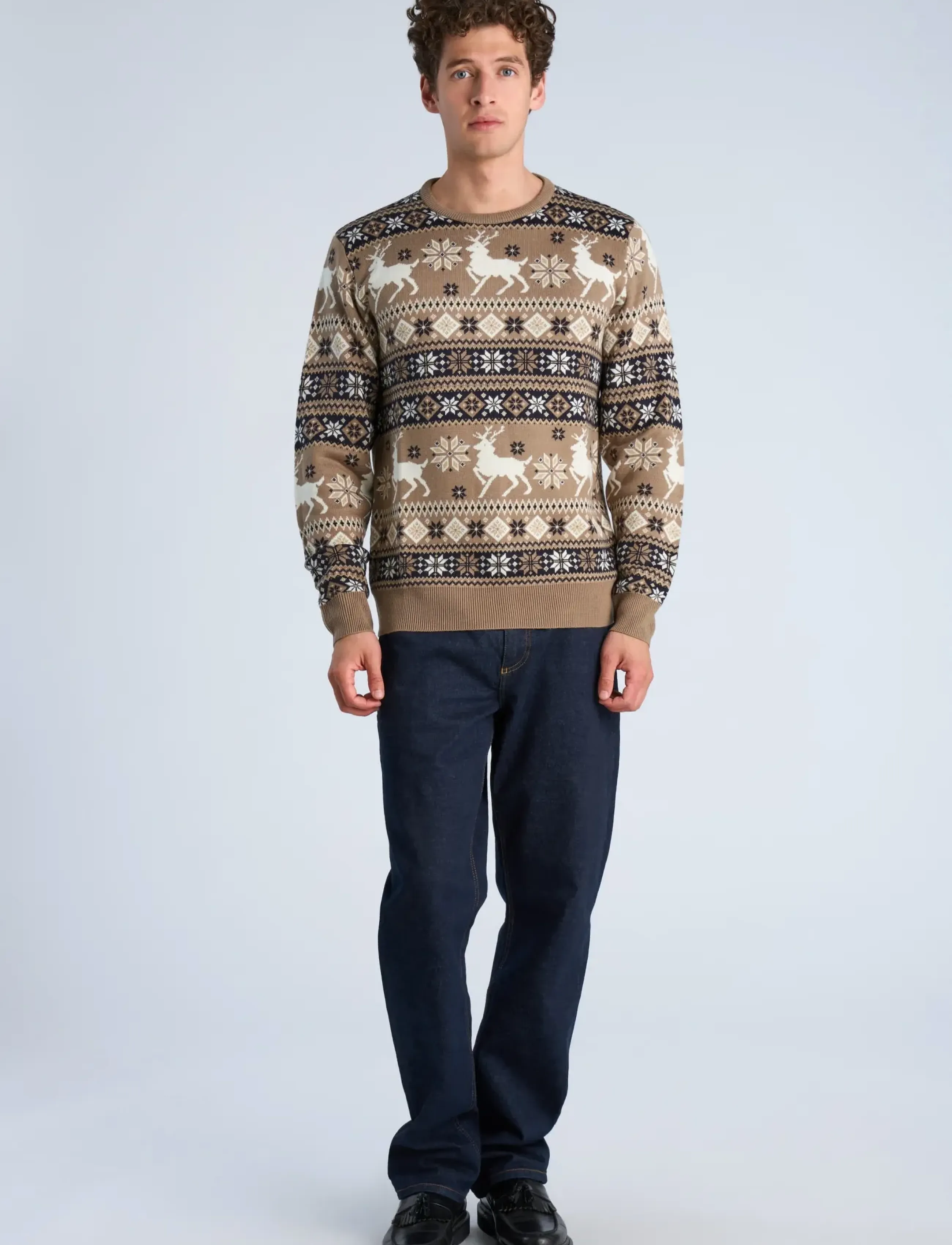 Lindbergh - Christmas knit - round necks - brown - 0