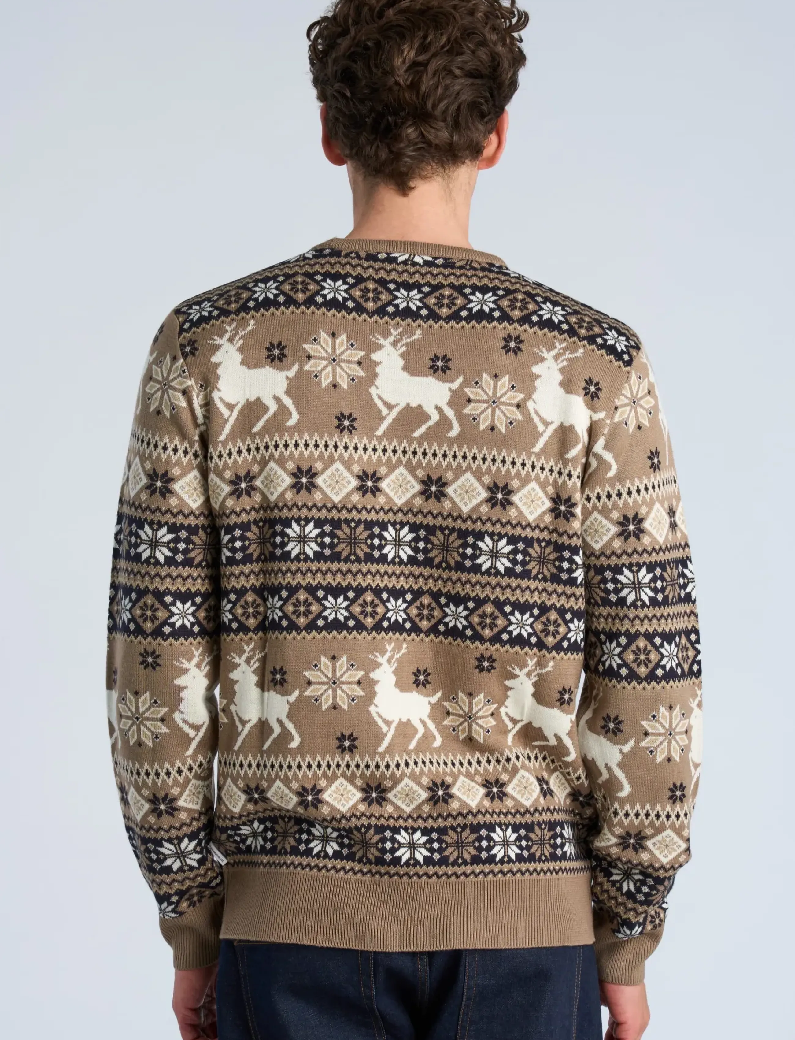 Lindbergh - Christmas knit - round necks - brown - 4