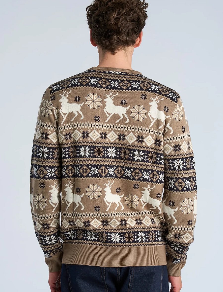 Lindbergh - Christmas knit - round necks - brown - 4