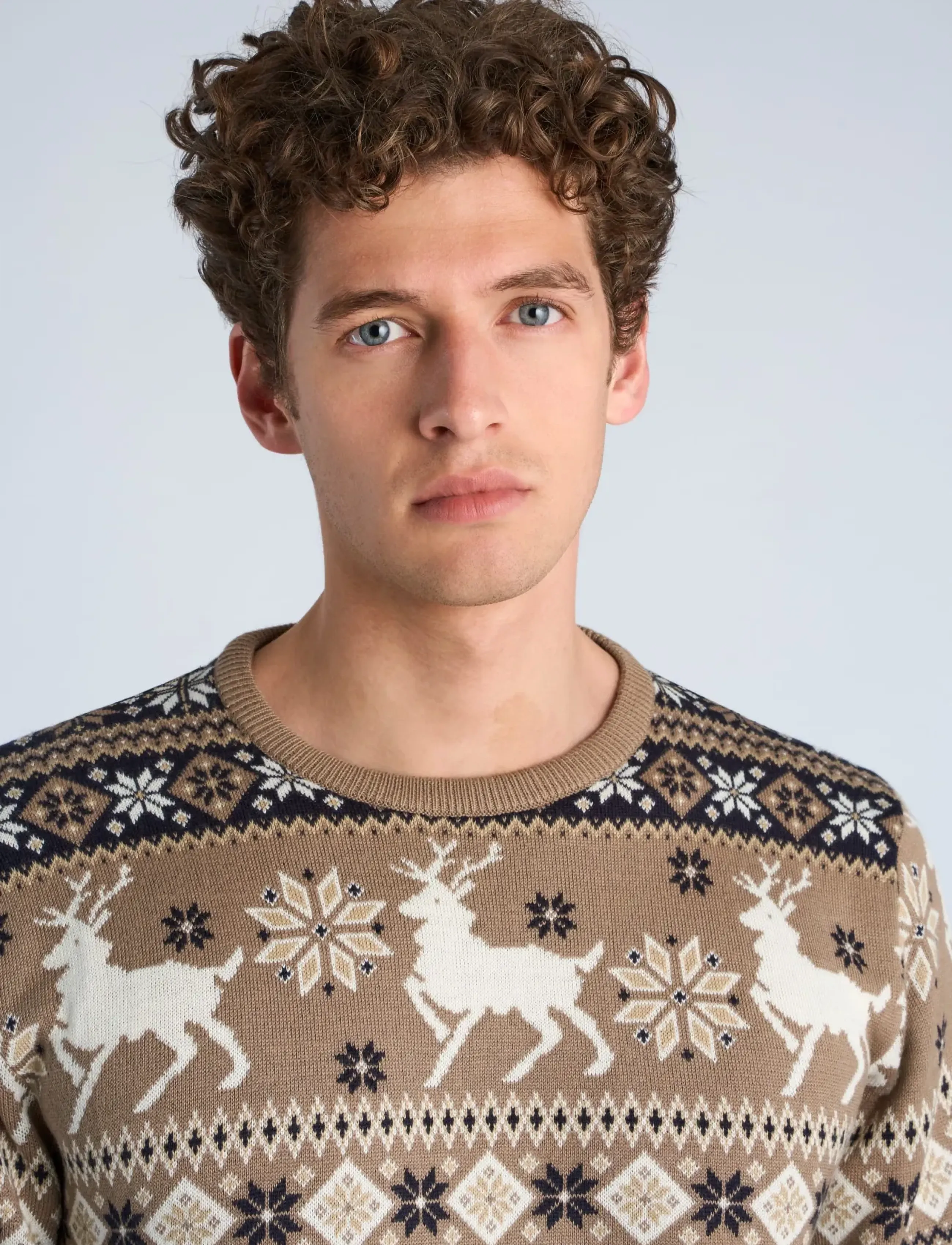 Lindbergh - Christmas knit - round necks - brown - 5