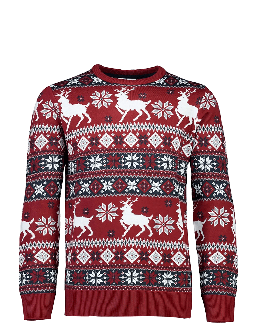 Lindbergh - Christmas knit - round necks - dk red - 1