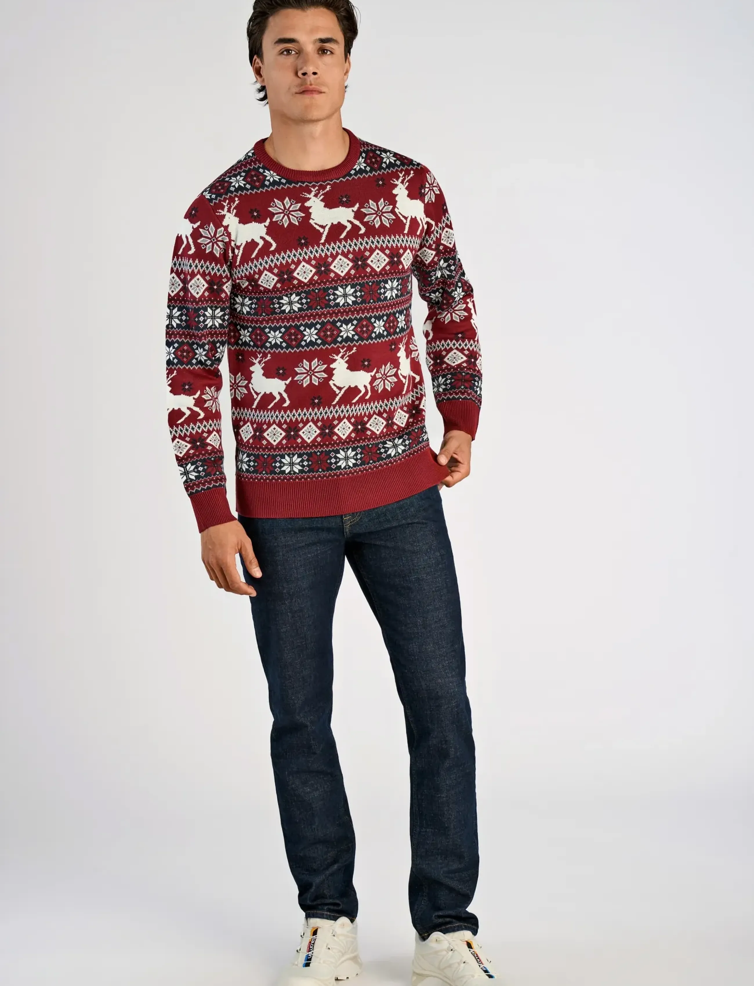 Lindbergh - Christmas knit - round necks - dk red - 0