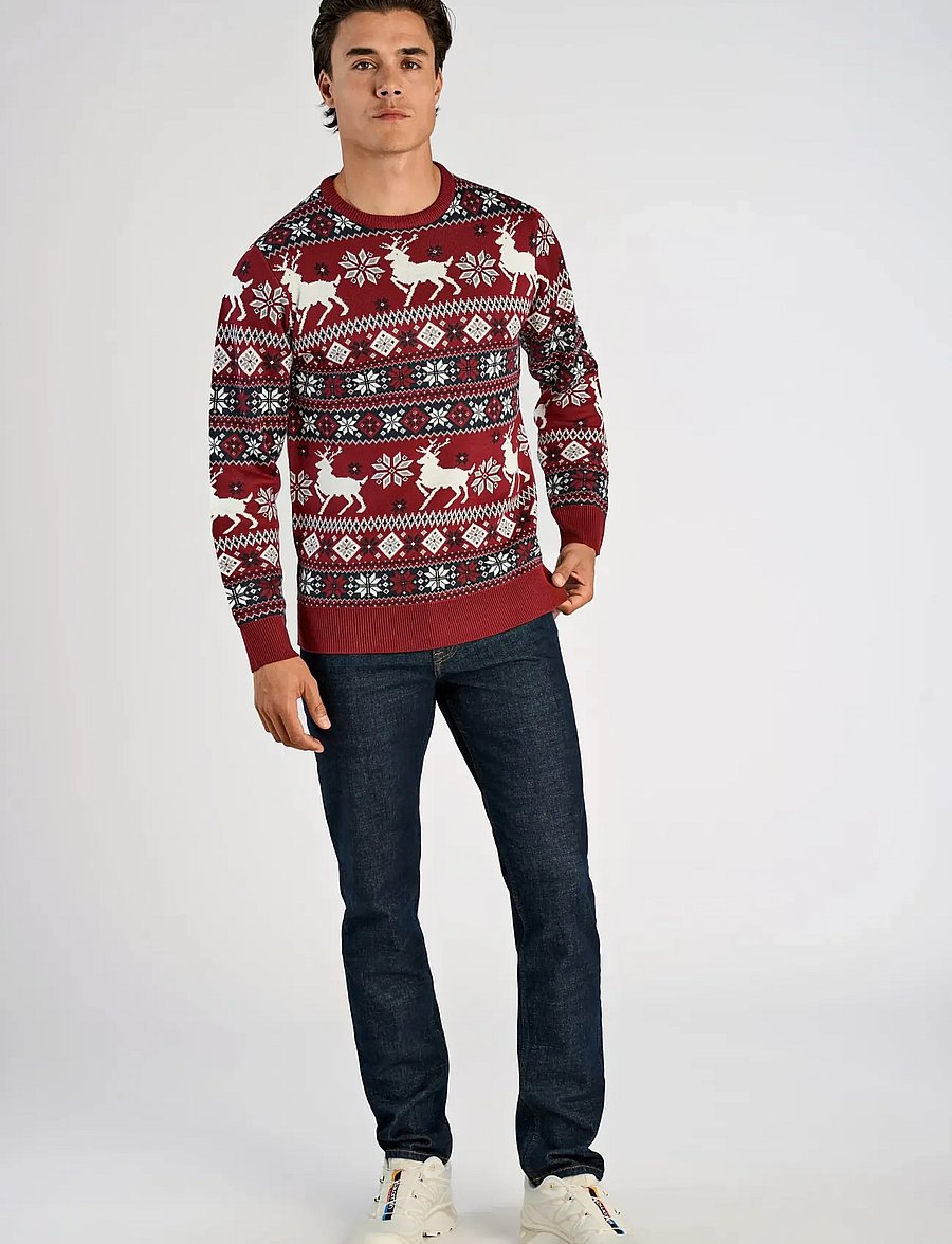 Lindbergh - Christmas knit - round necks - dk red - 0